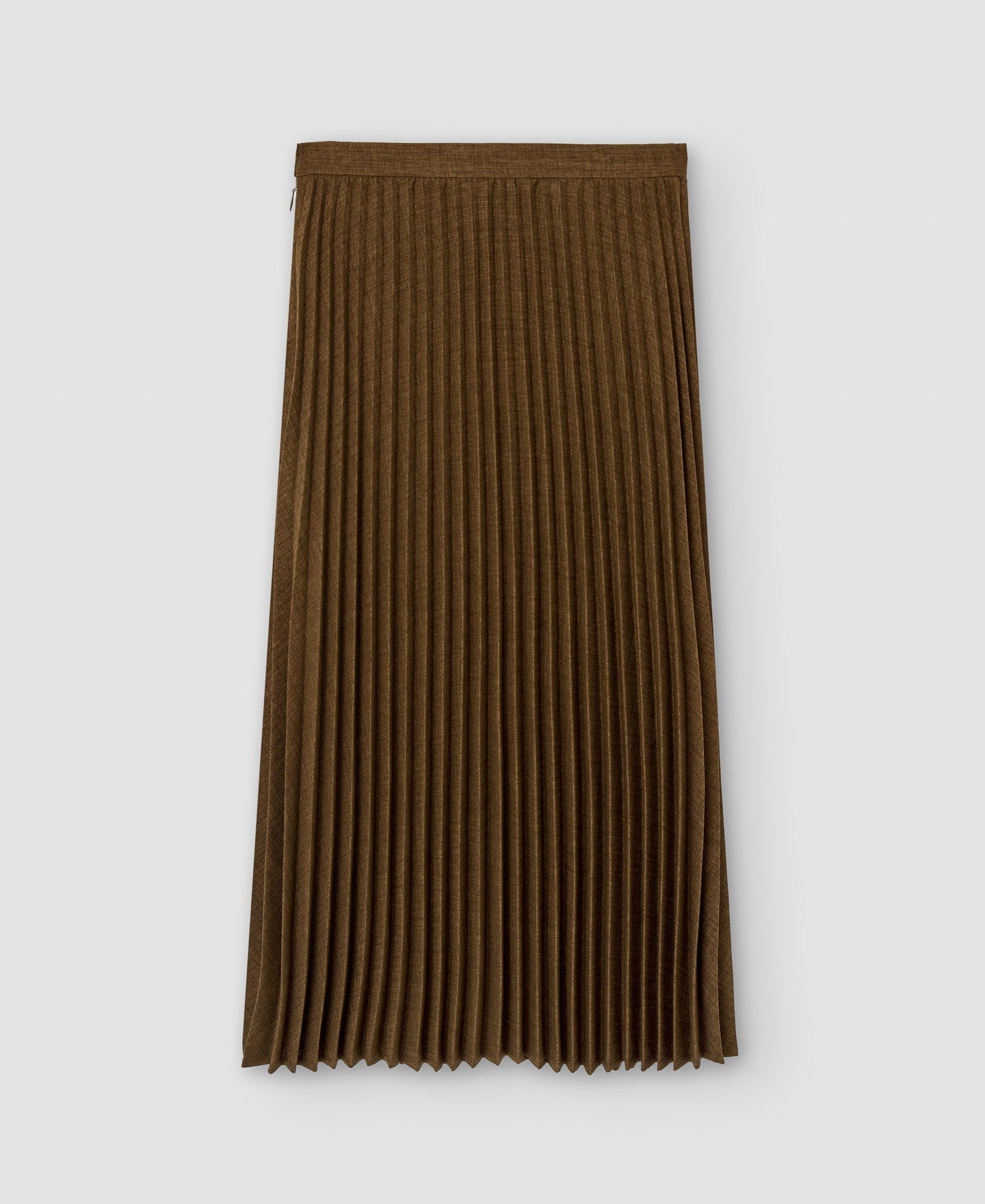 Brown Pleated Midi Skirt