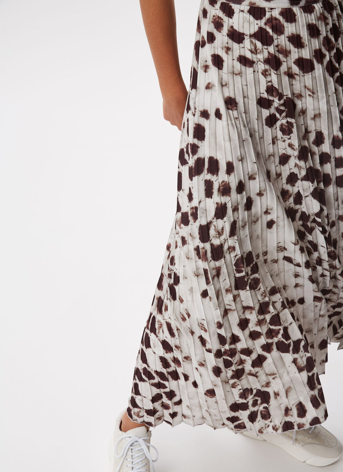 Brown/Ecru Midi Skirt With Signature Snake Print