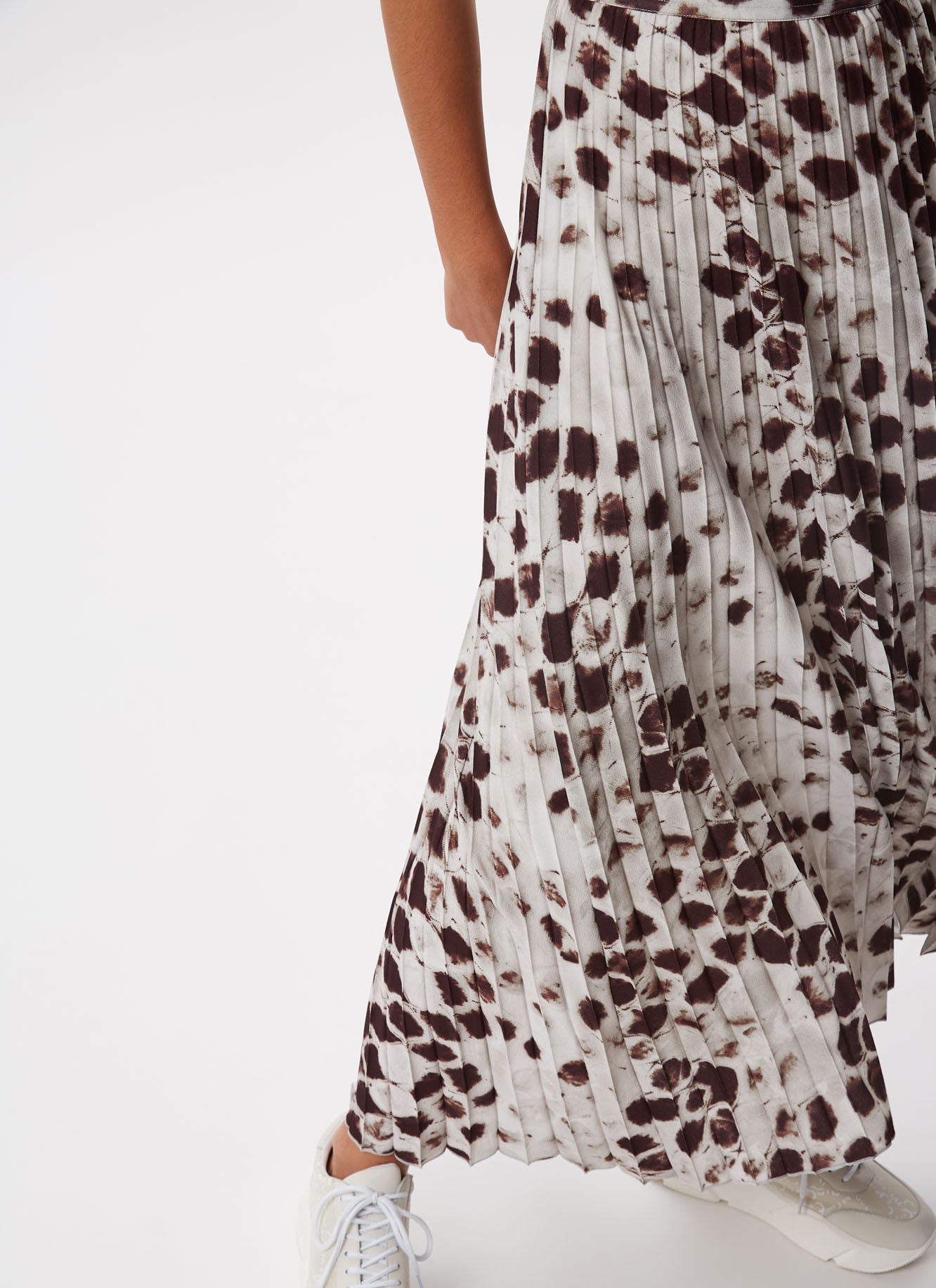 Brown/Ecru Midi Skirt With Signature Snake Print