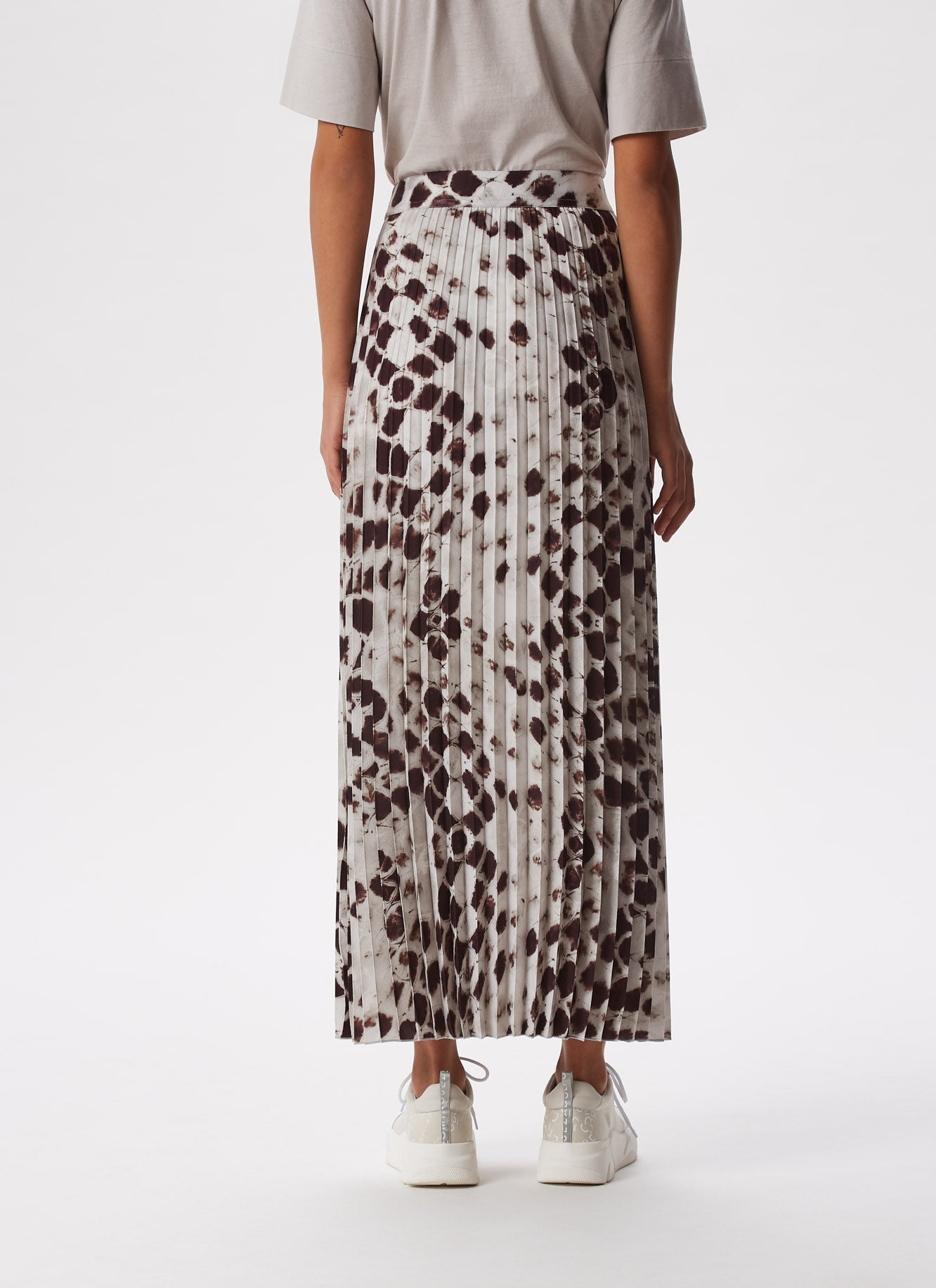 Brown/Ecru Midi Skirt With Signature Snake Print