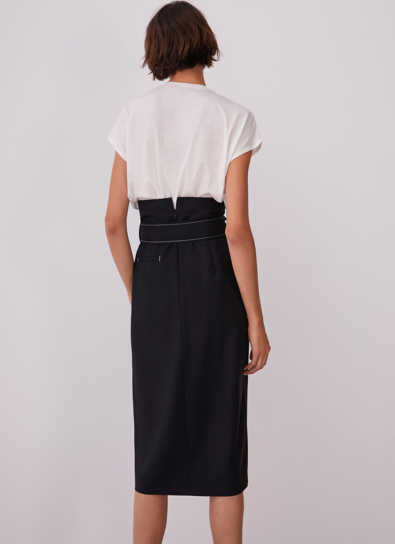 Black Straight Wrapping Skirt