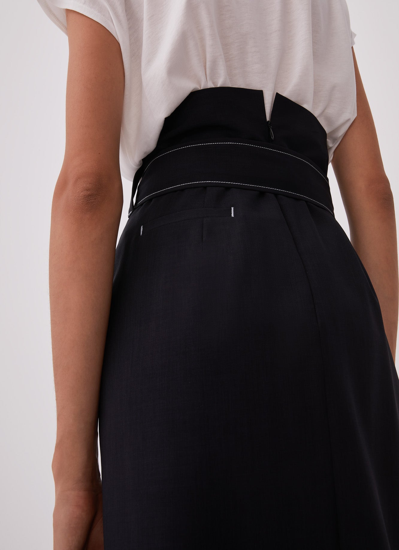 Black Straight Wrapping Skirt