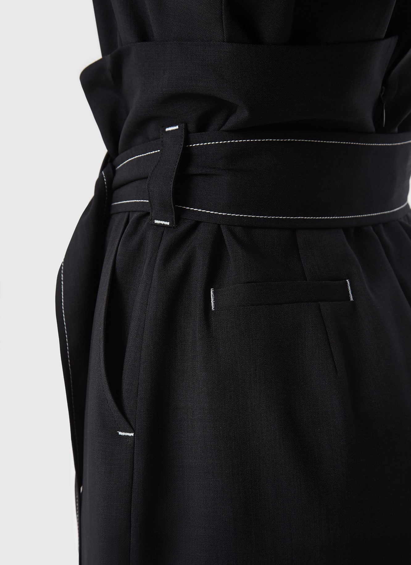 Black Straight Wrapping Skirt