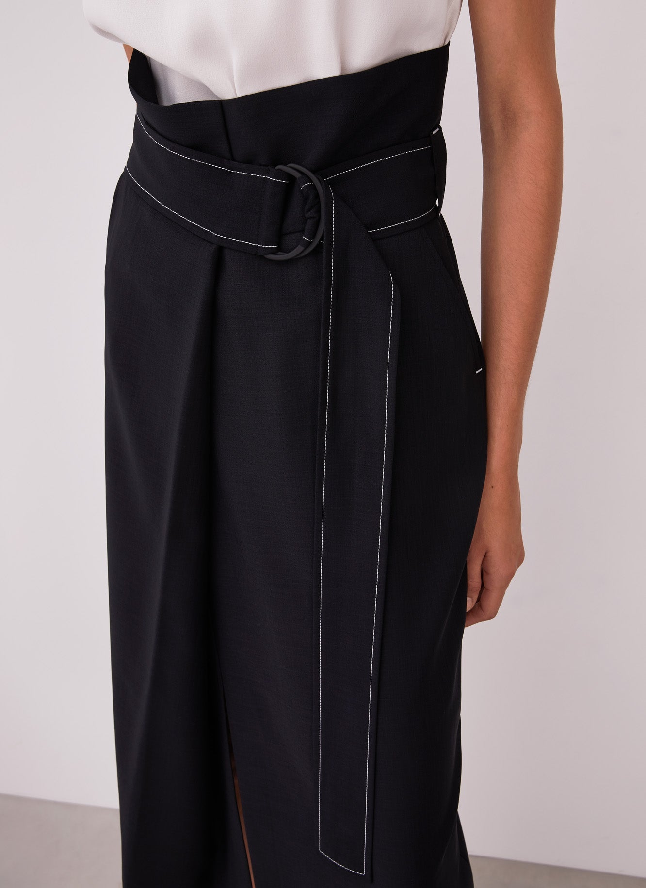 Black Straight Wrapping Skirt