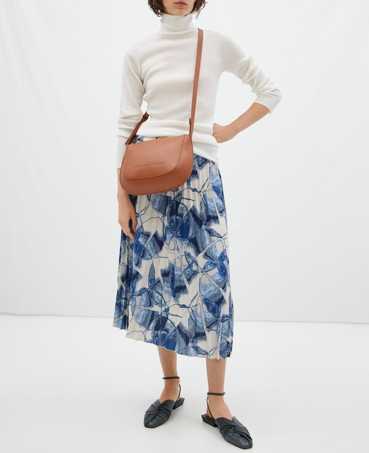 Multicolour Crinkle Printed Skirt