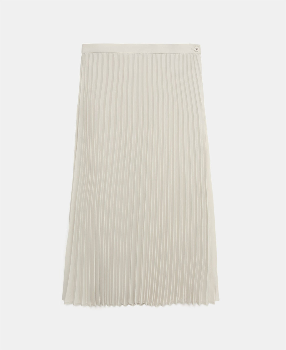 Light Cream Pleated Midi Skirt