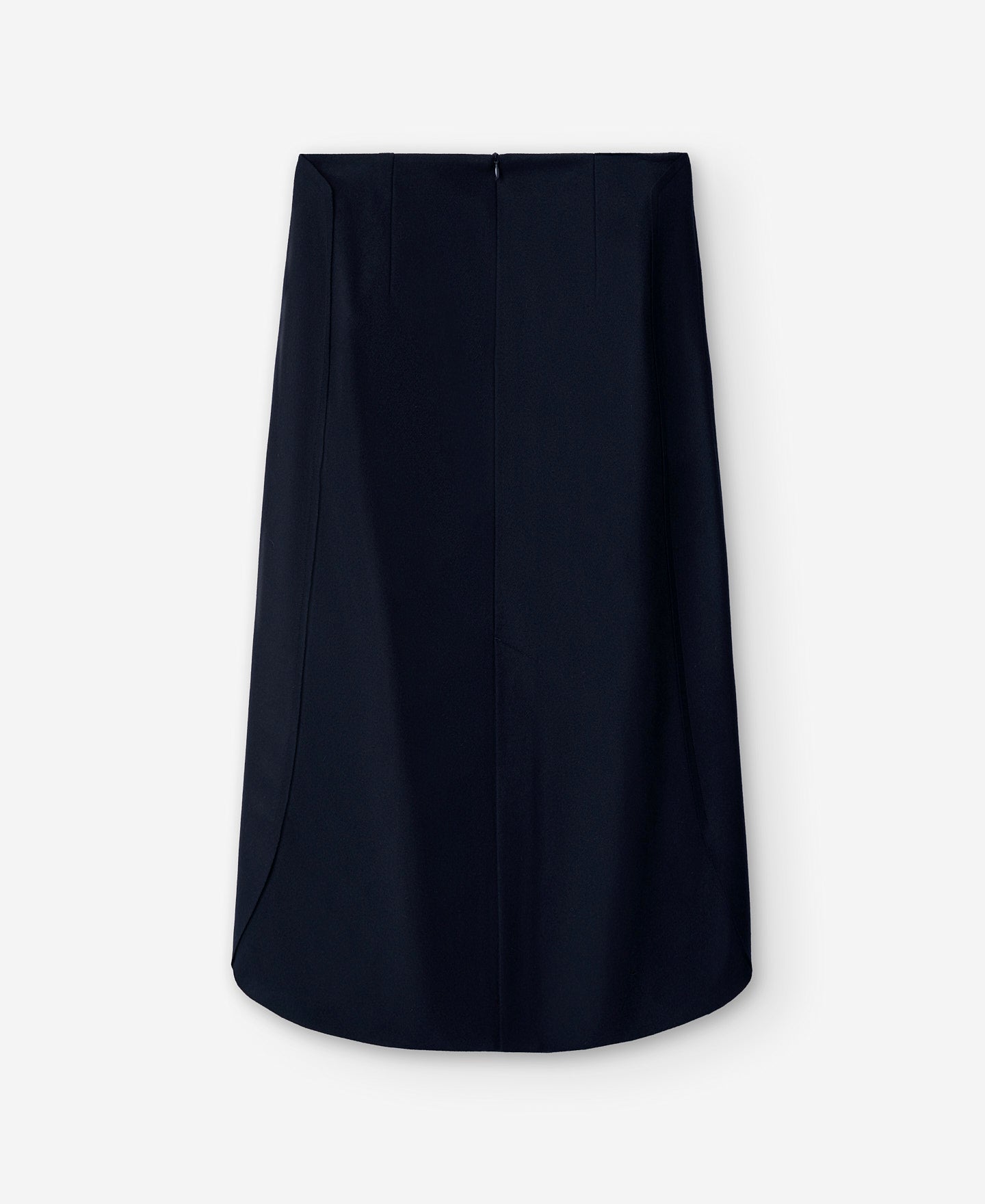 Navy Blue Wool Fabric Skirt For Women
