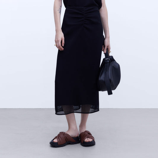 Elegant Noir Midi Skirt