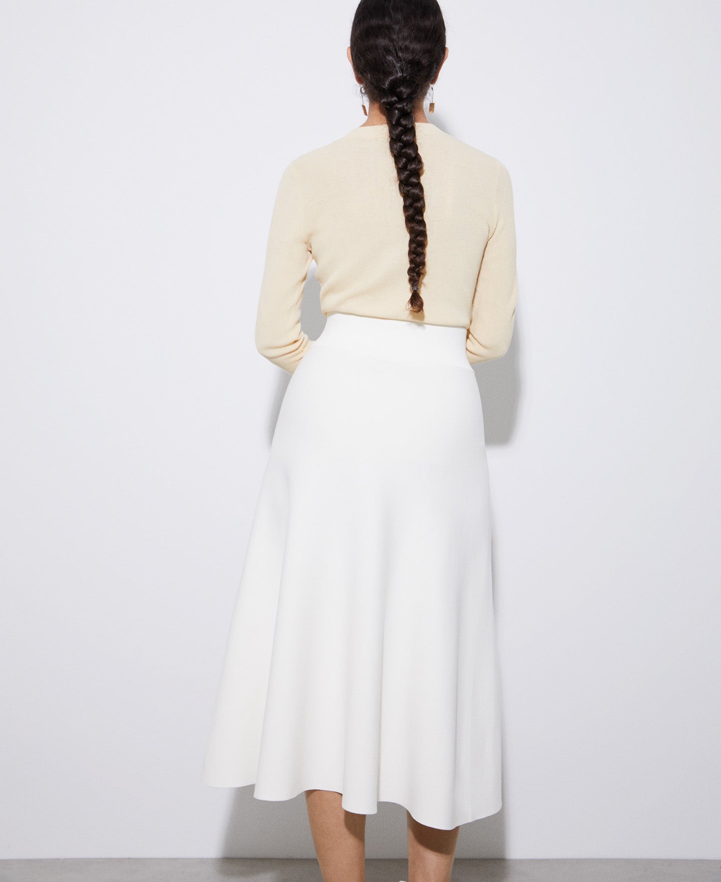 Ecru Double-Fronted Slim-Fit Garment