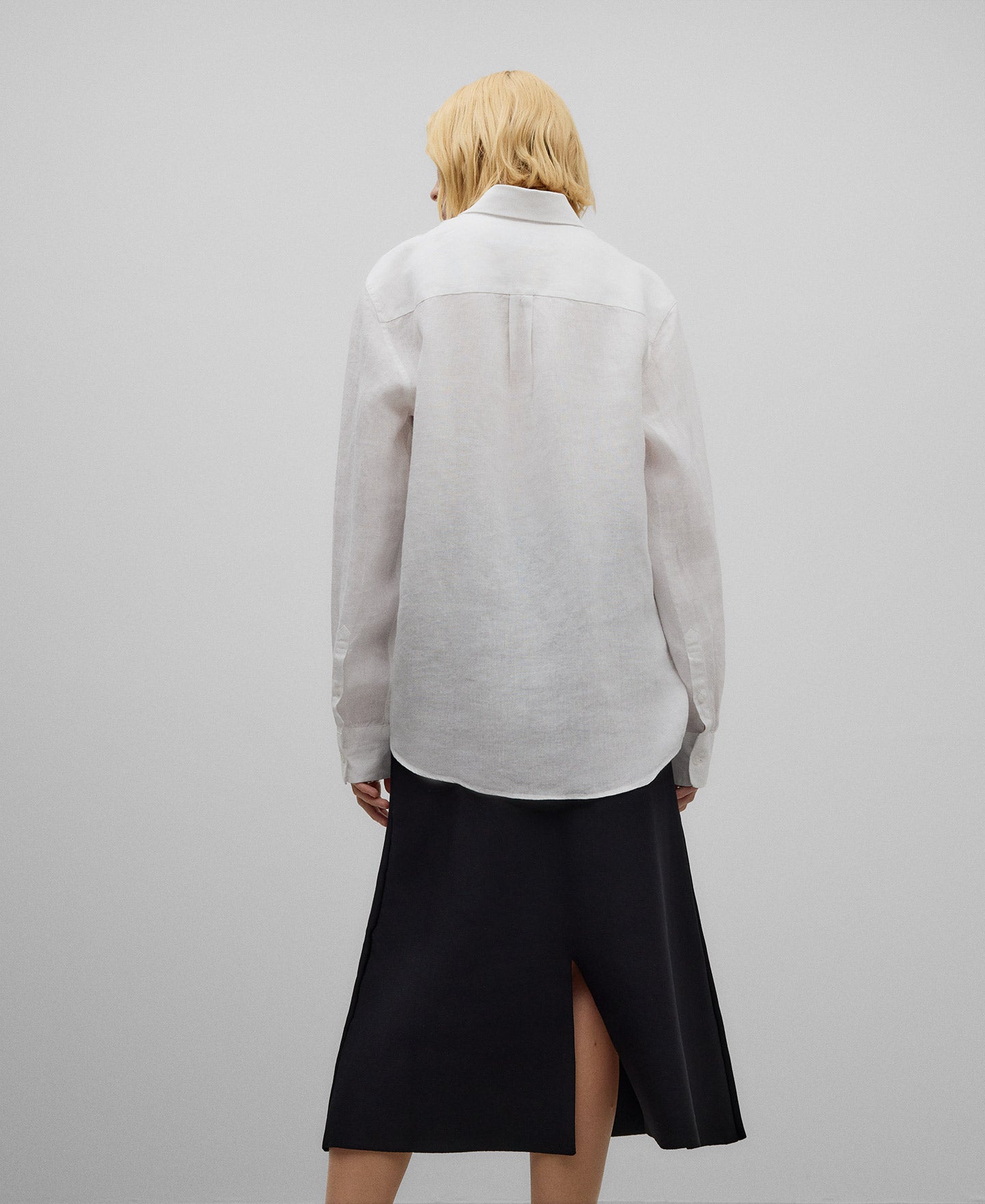 Flared nylon skirt woman in black