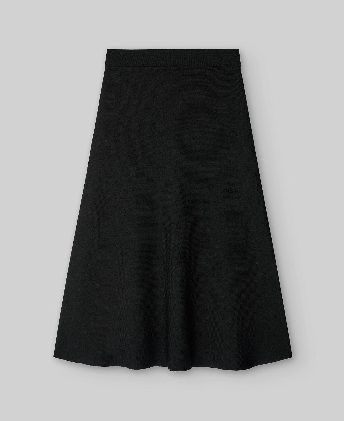 Flared nylon skirt woman in black