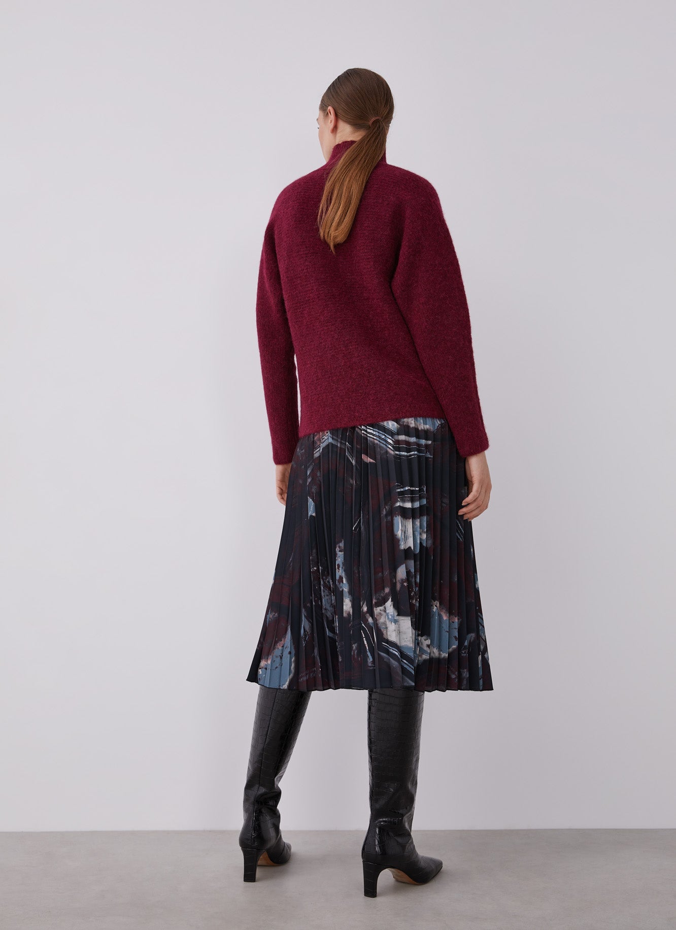 Multicolor Pleated Skirt With Signature Print