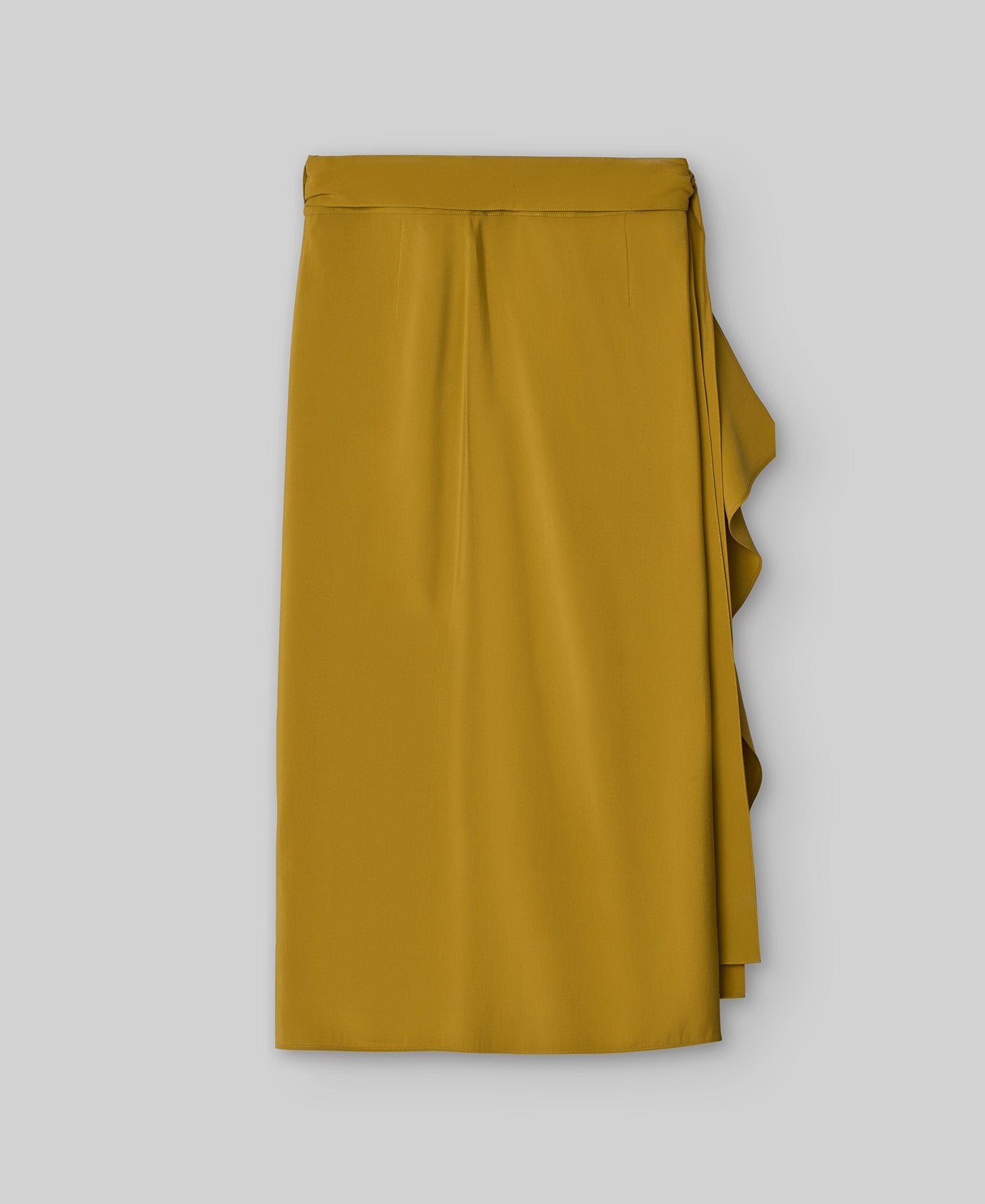 Draped skirt with knot woman in yellow turmeric