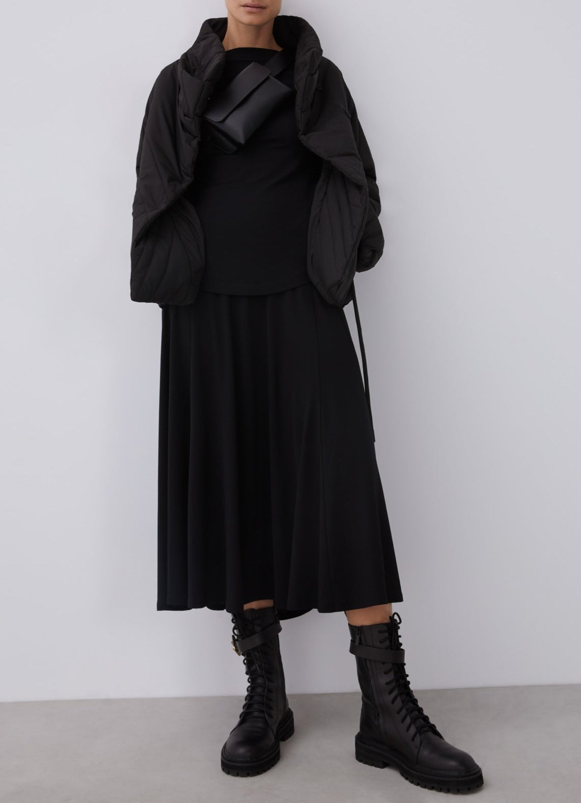 Black Knitted Midi Skirt
