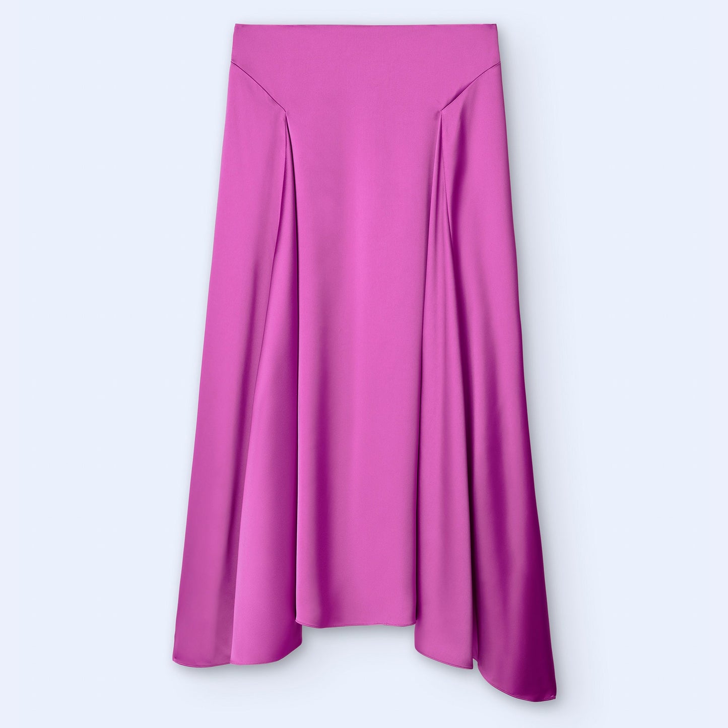 Elegant Pink Godet Midi Skirt