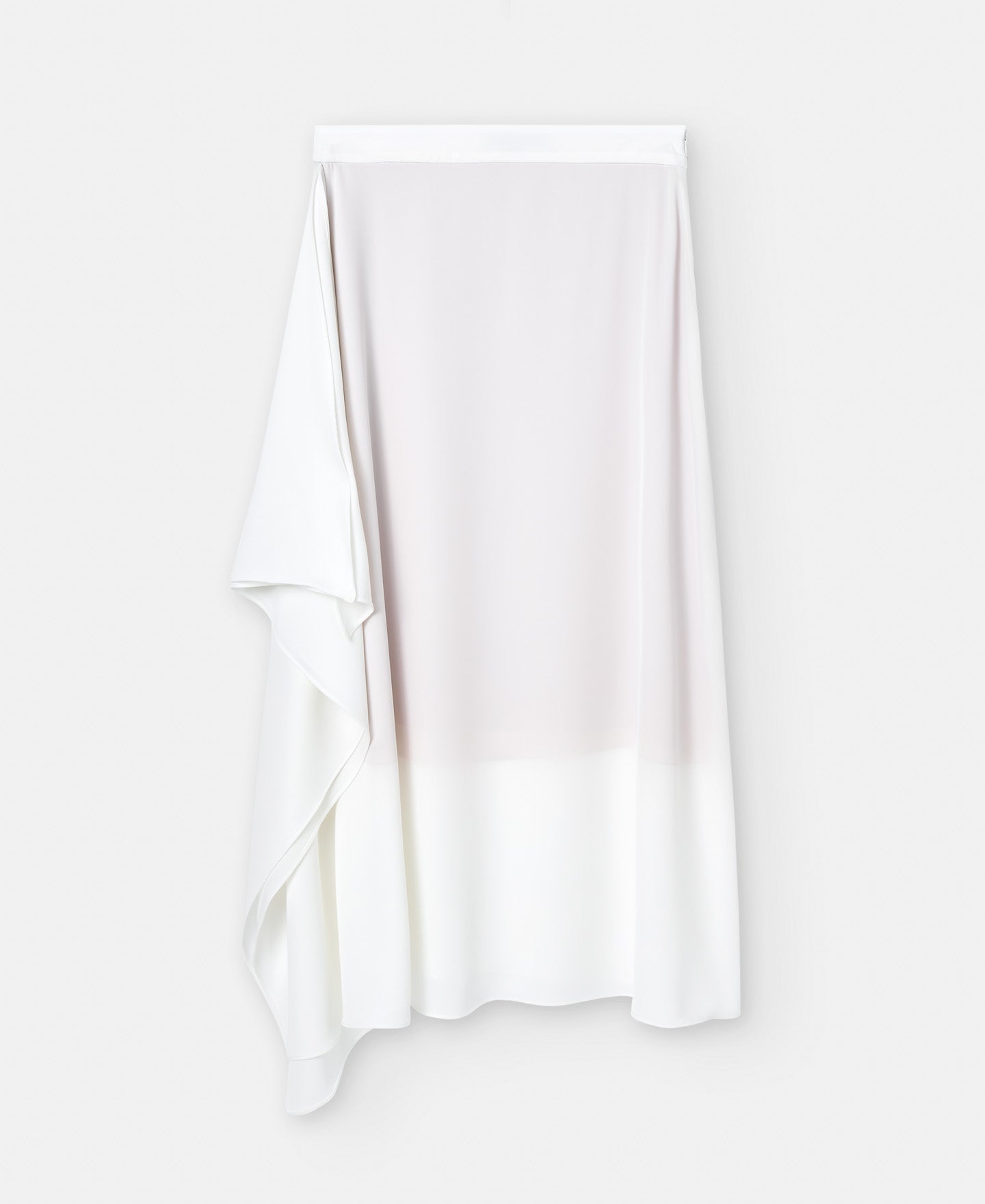 Ecru Straight Skirt With Draped Motif