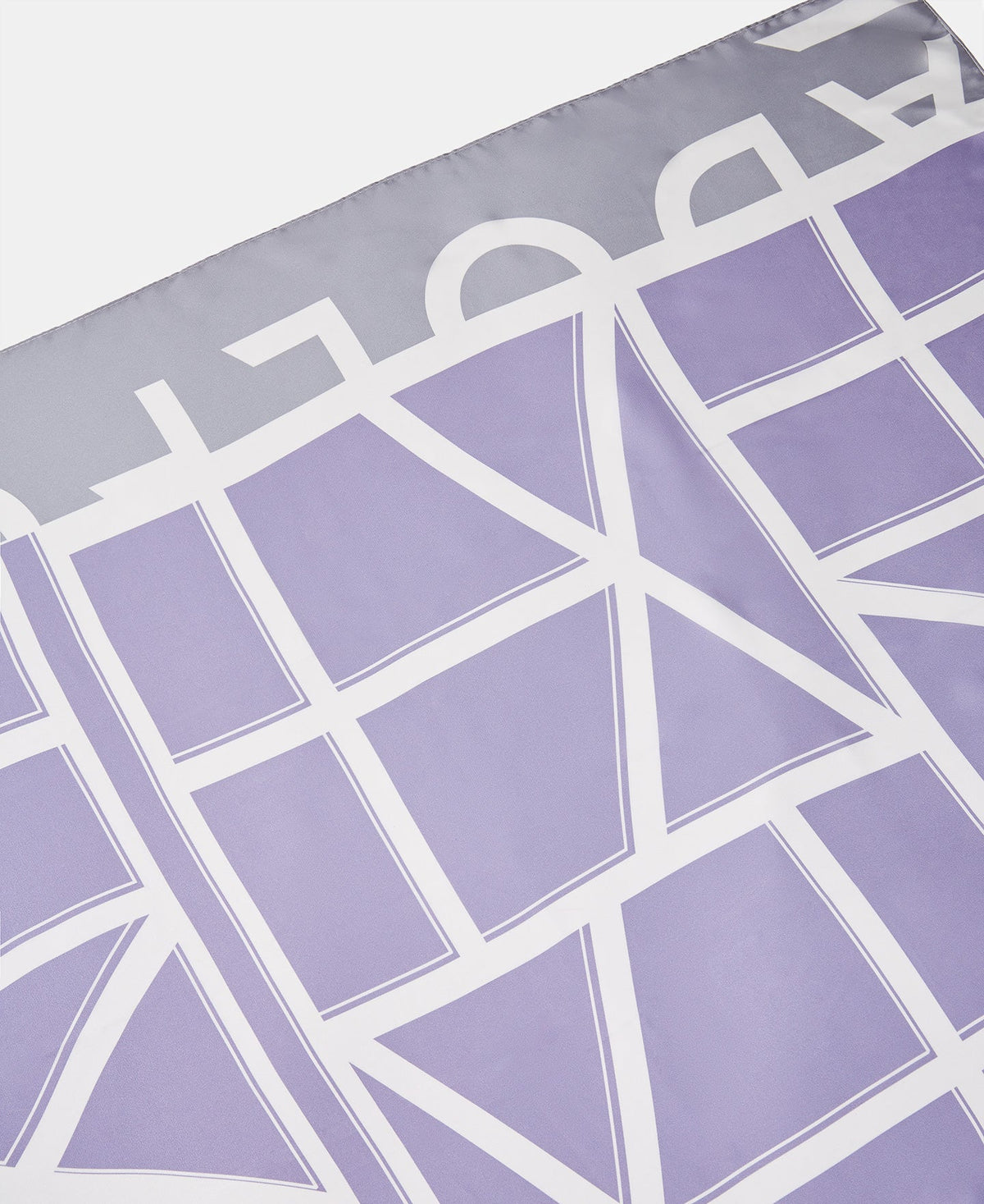 Lilac Straight Printed Foulard With Logo