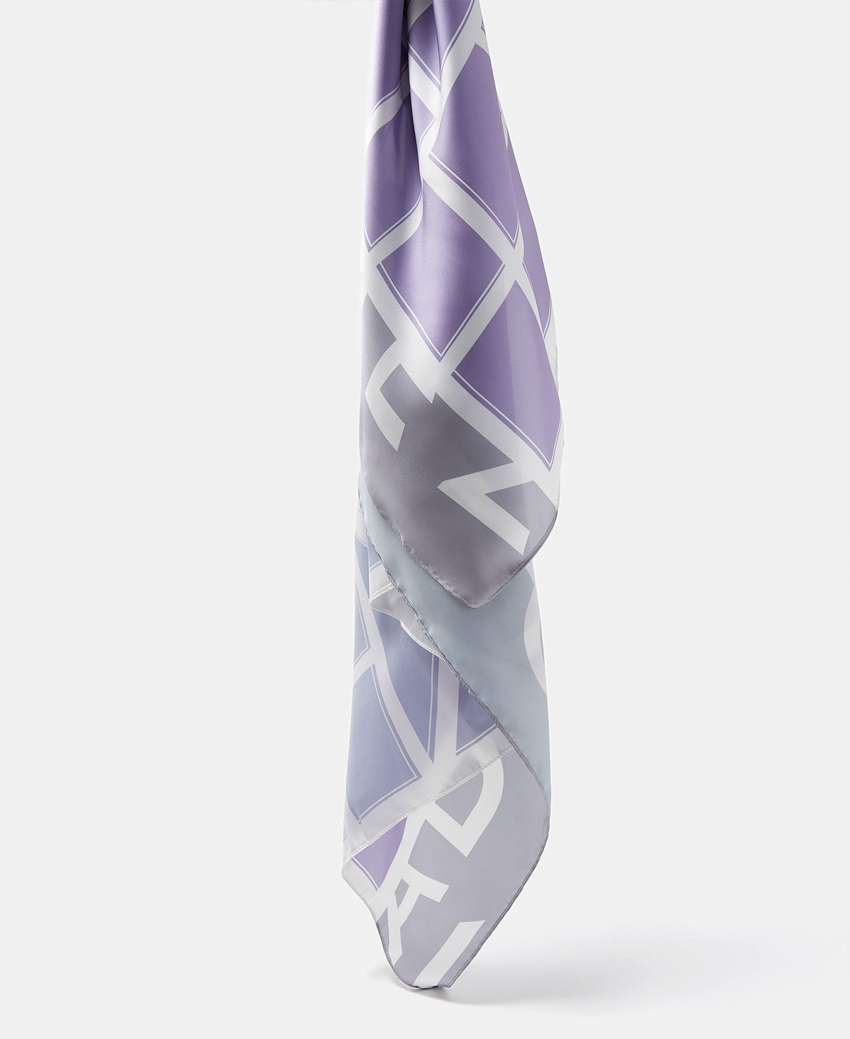 Lilac Straight Printed Foulard With Logo