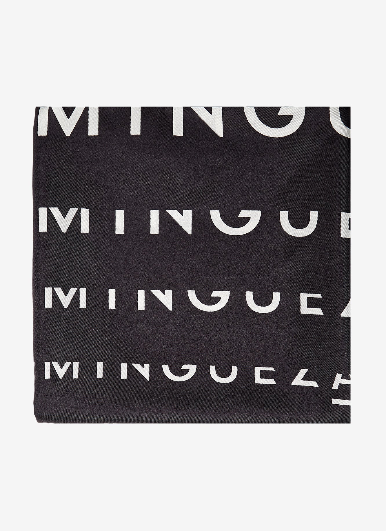 Black Silk Scarf With Logo