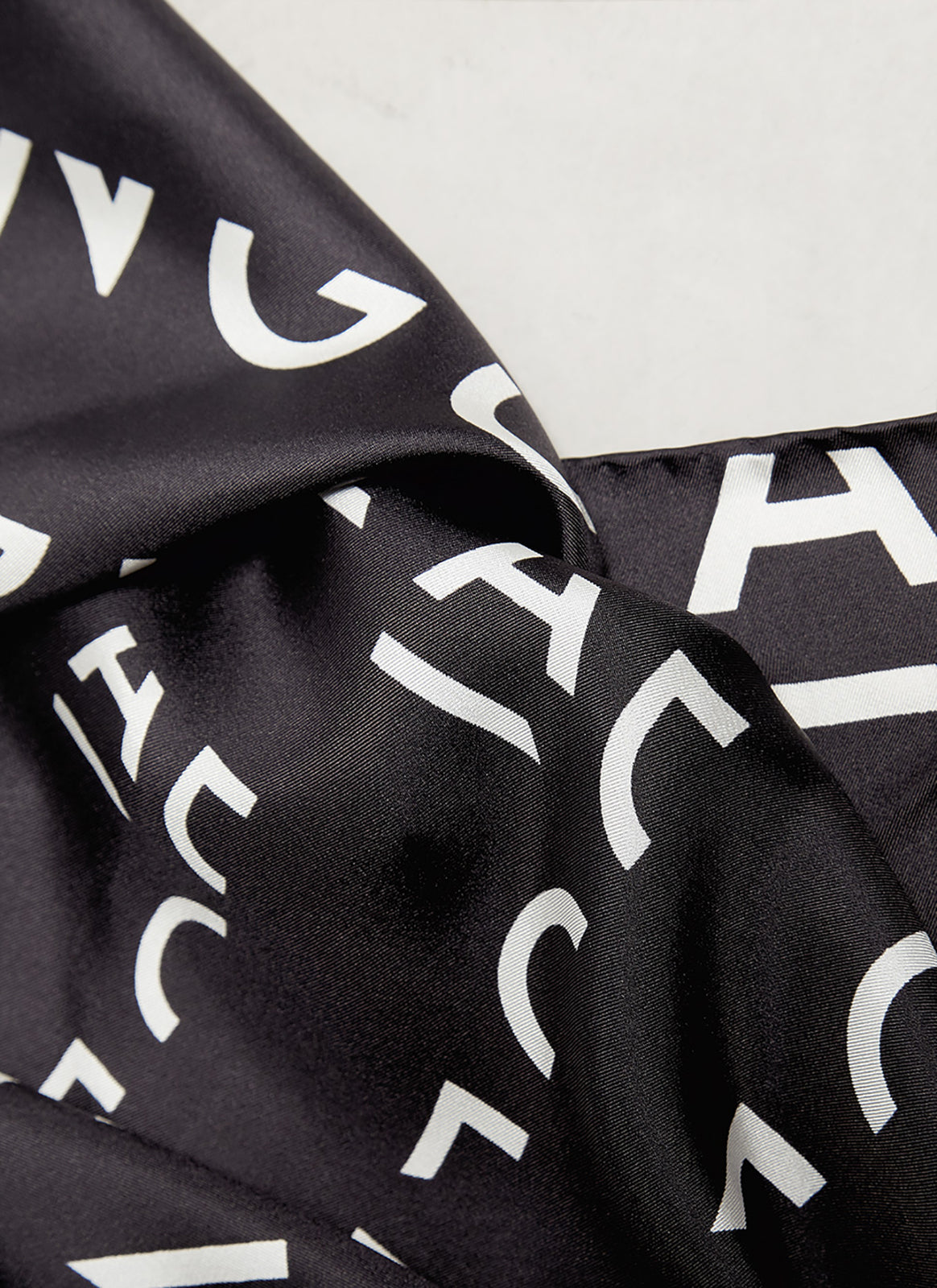 Black Silk Scarf With Logo