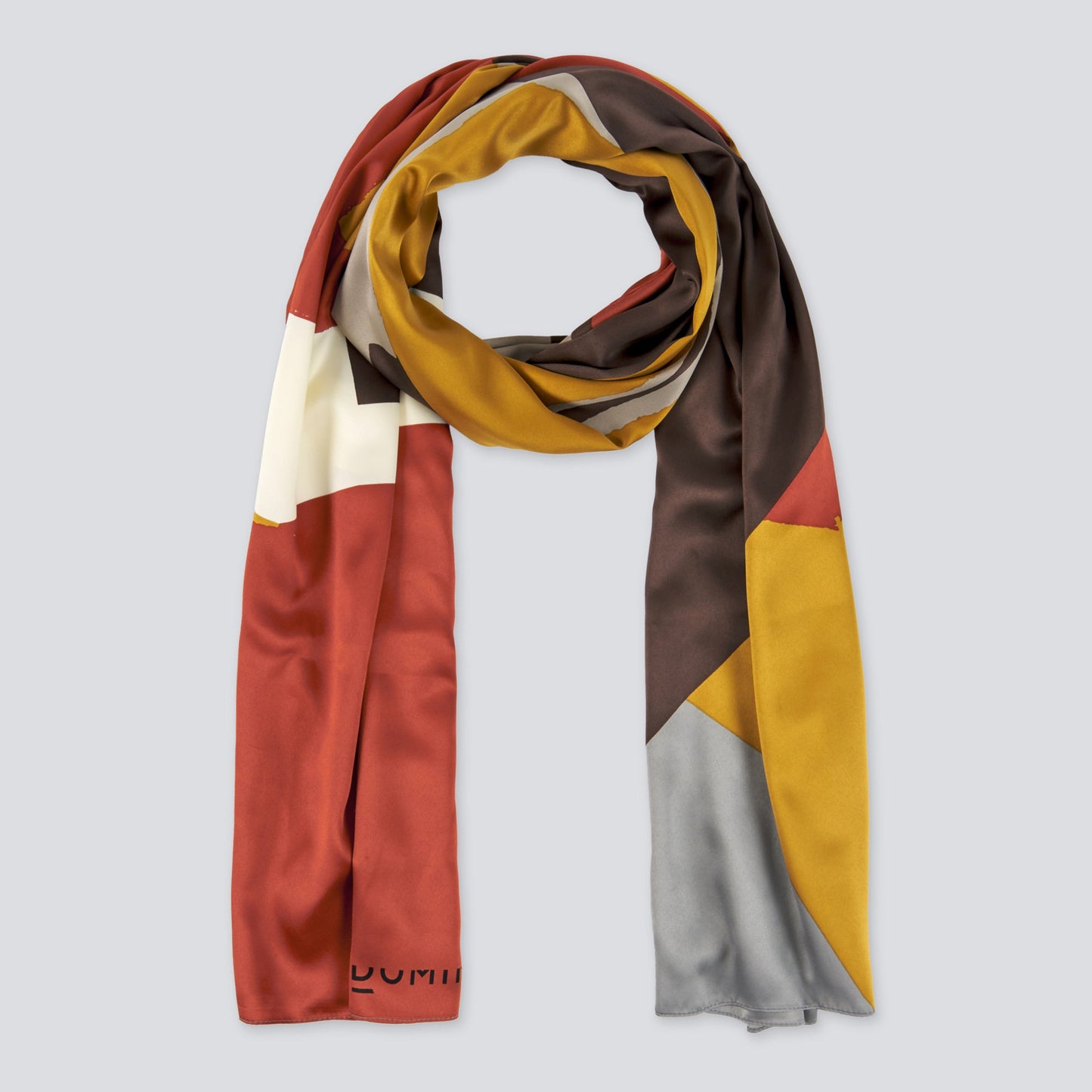 Red & Brown Printed Shawl / Scarf
