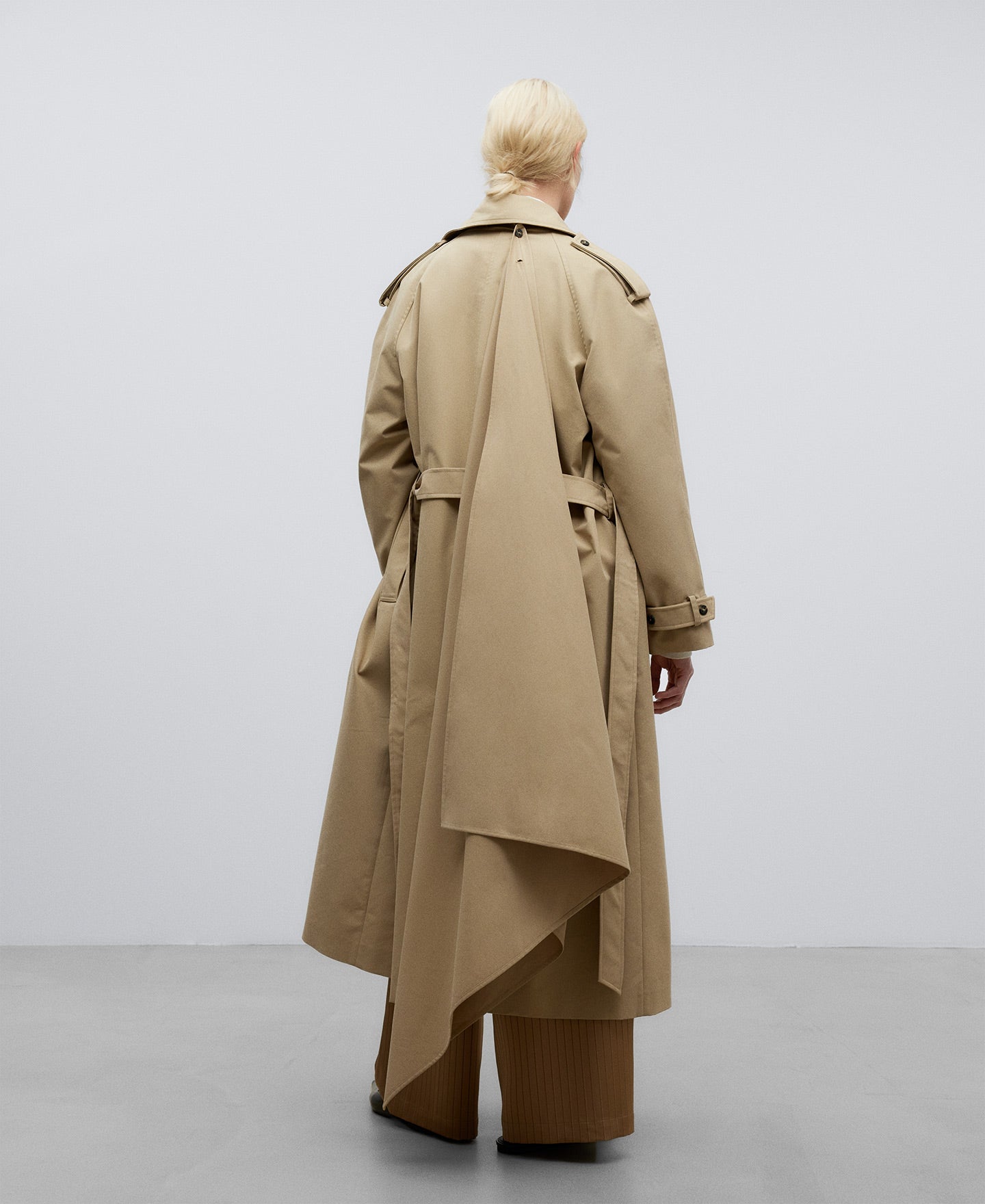 Natural Long Cotton Fabric Trench Coat