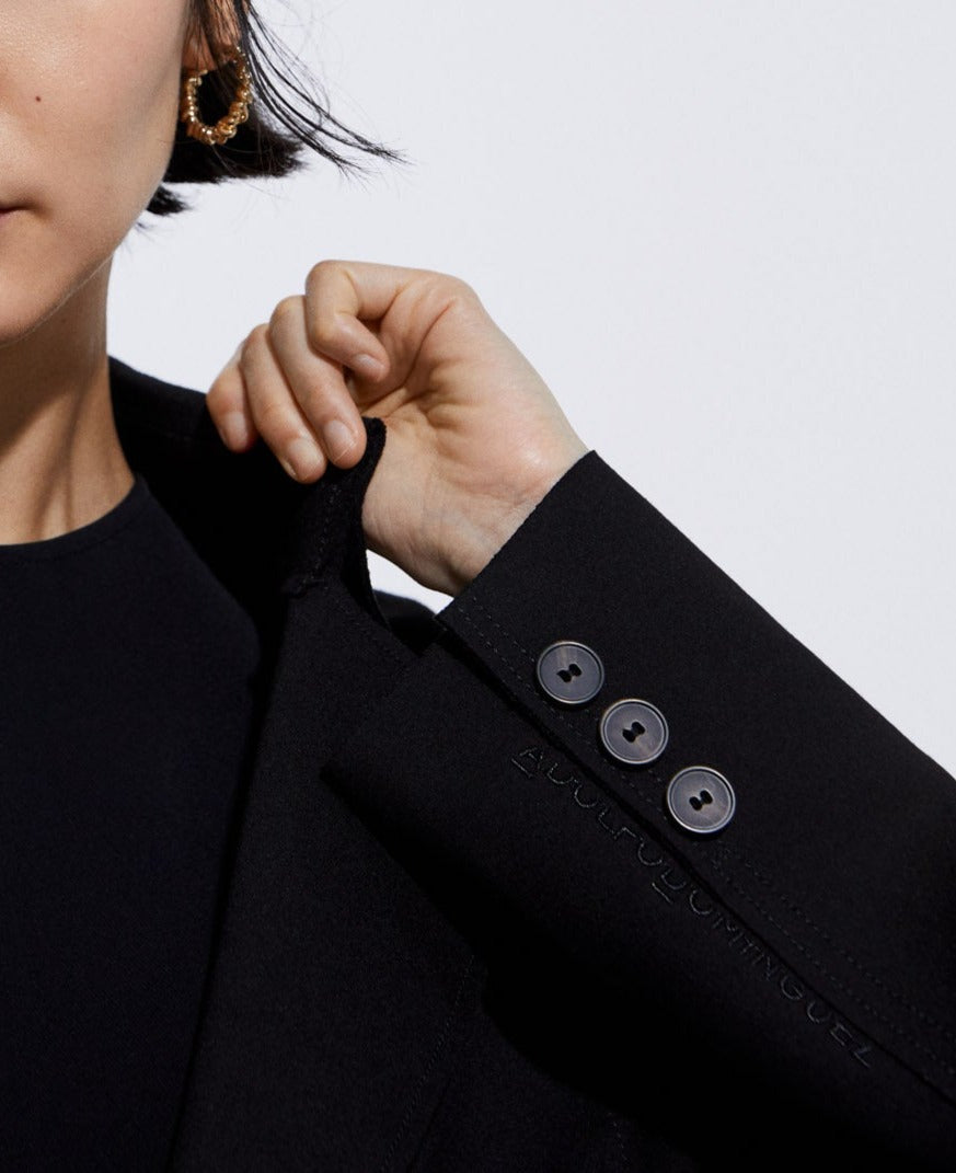 Black Responsible Viscose Knitted Gabardine
