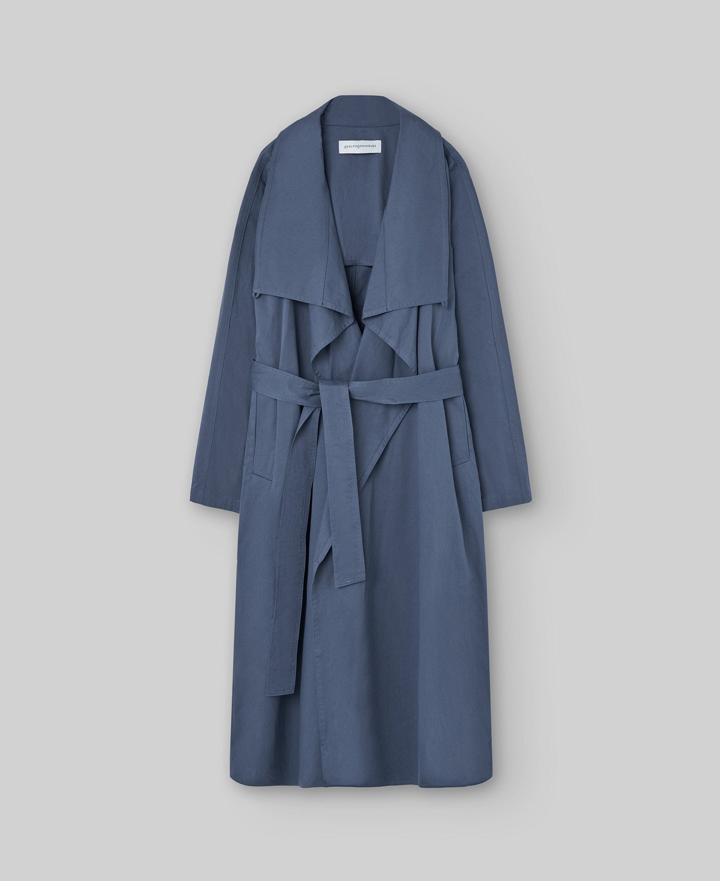 Cotton Trench Coat in Petrol Blue