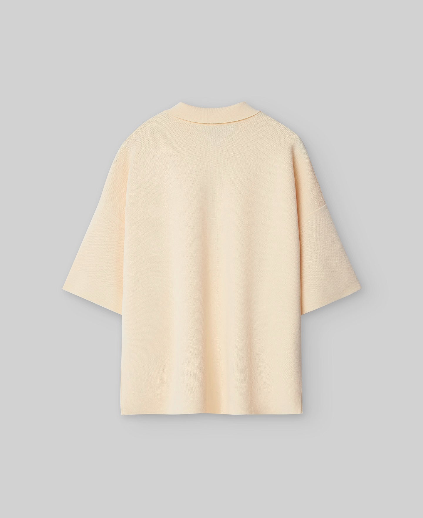 Knit Polo Shirt for Women in Light Cream