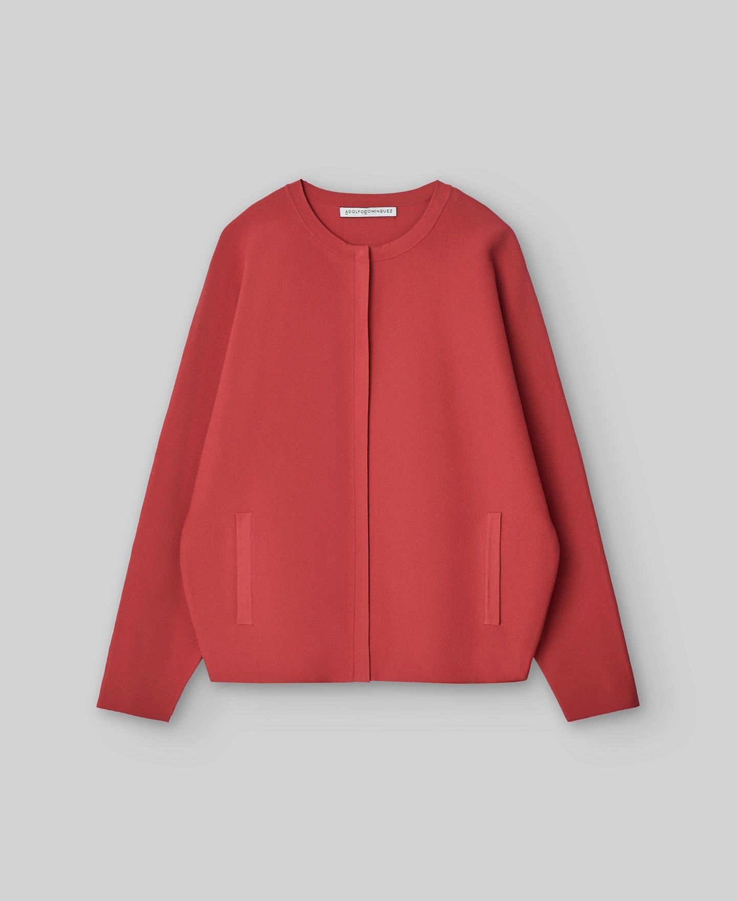 Knit jacket woman in rose and mist