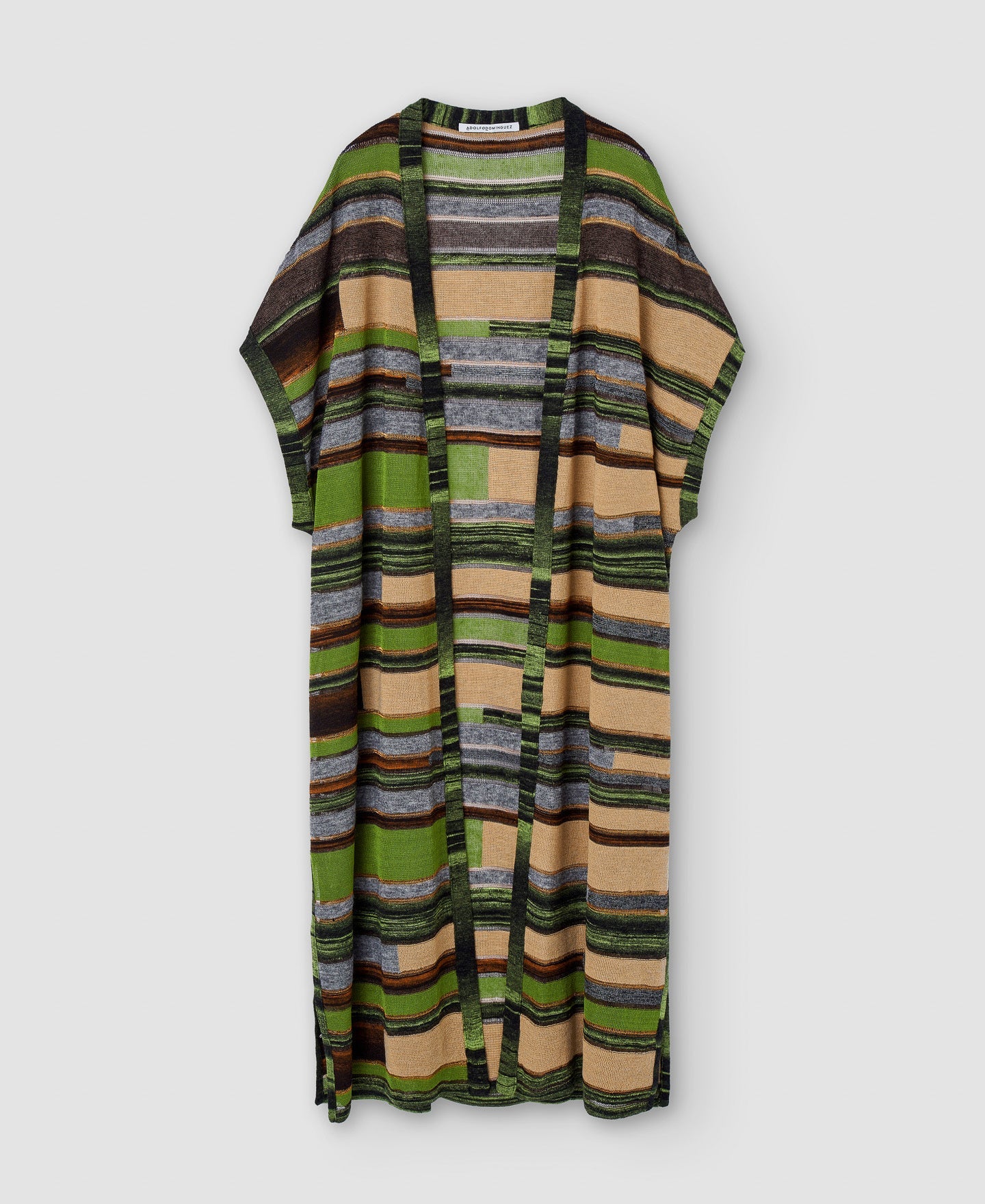 Multicolor Wool Intarsia Long Vest