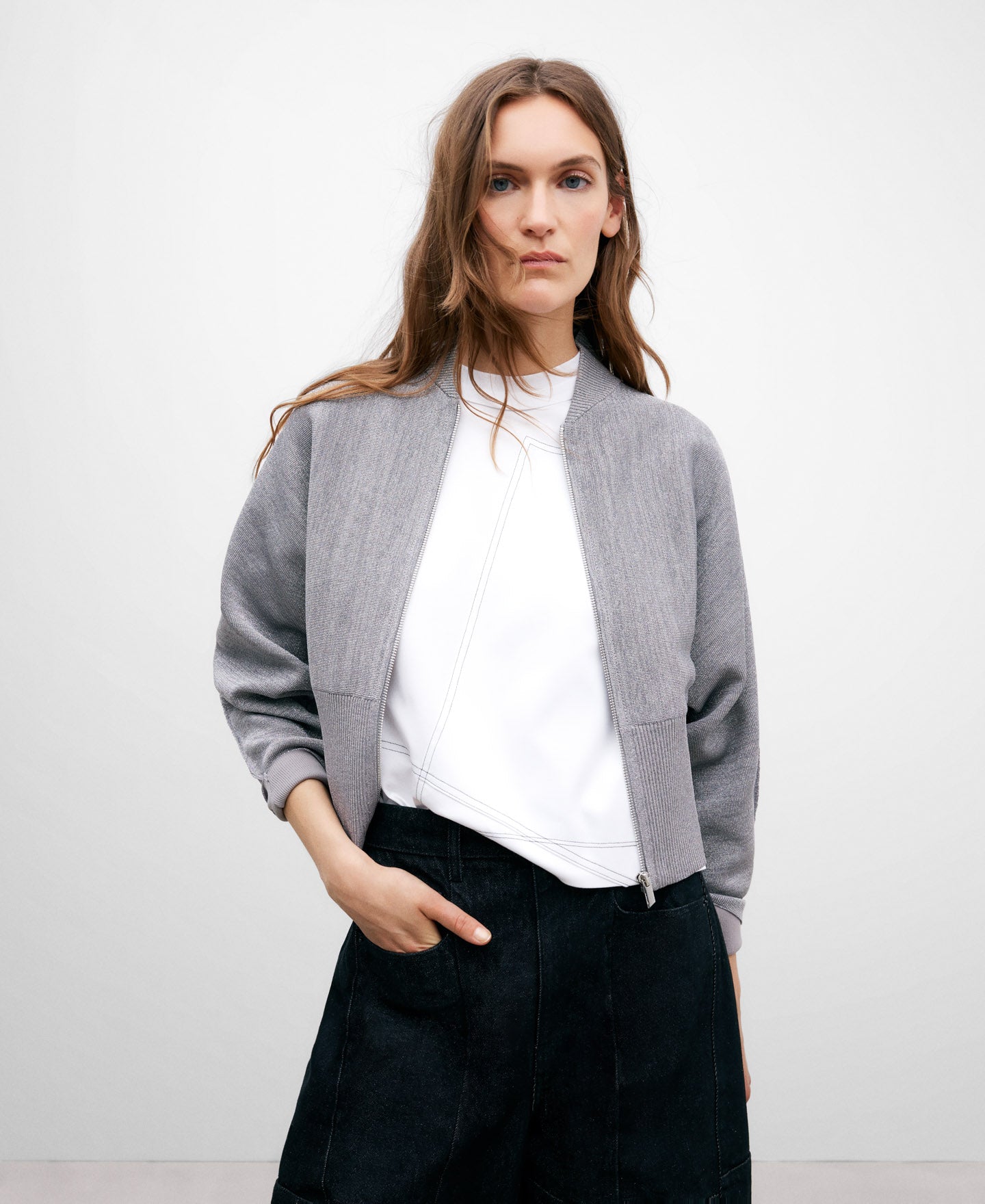 Women's Knitted Bomber Jacket