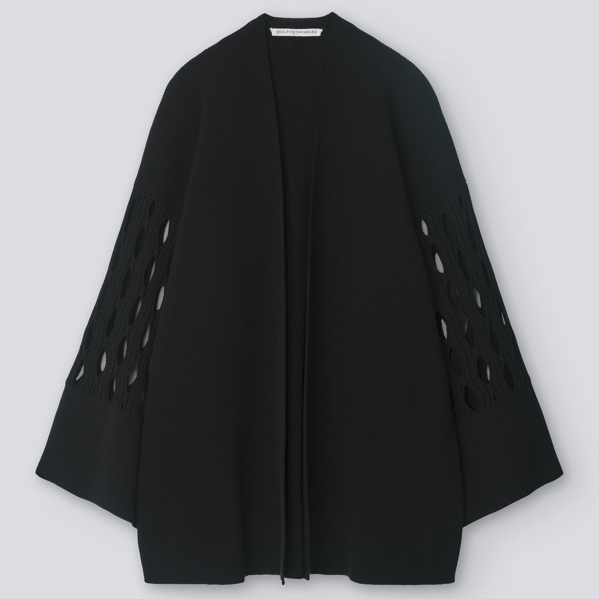 Black Kimono Jacket Intarsia