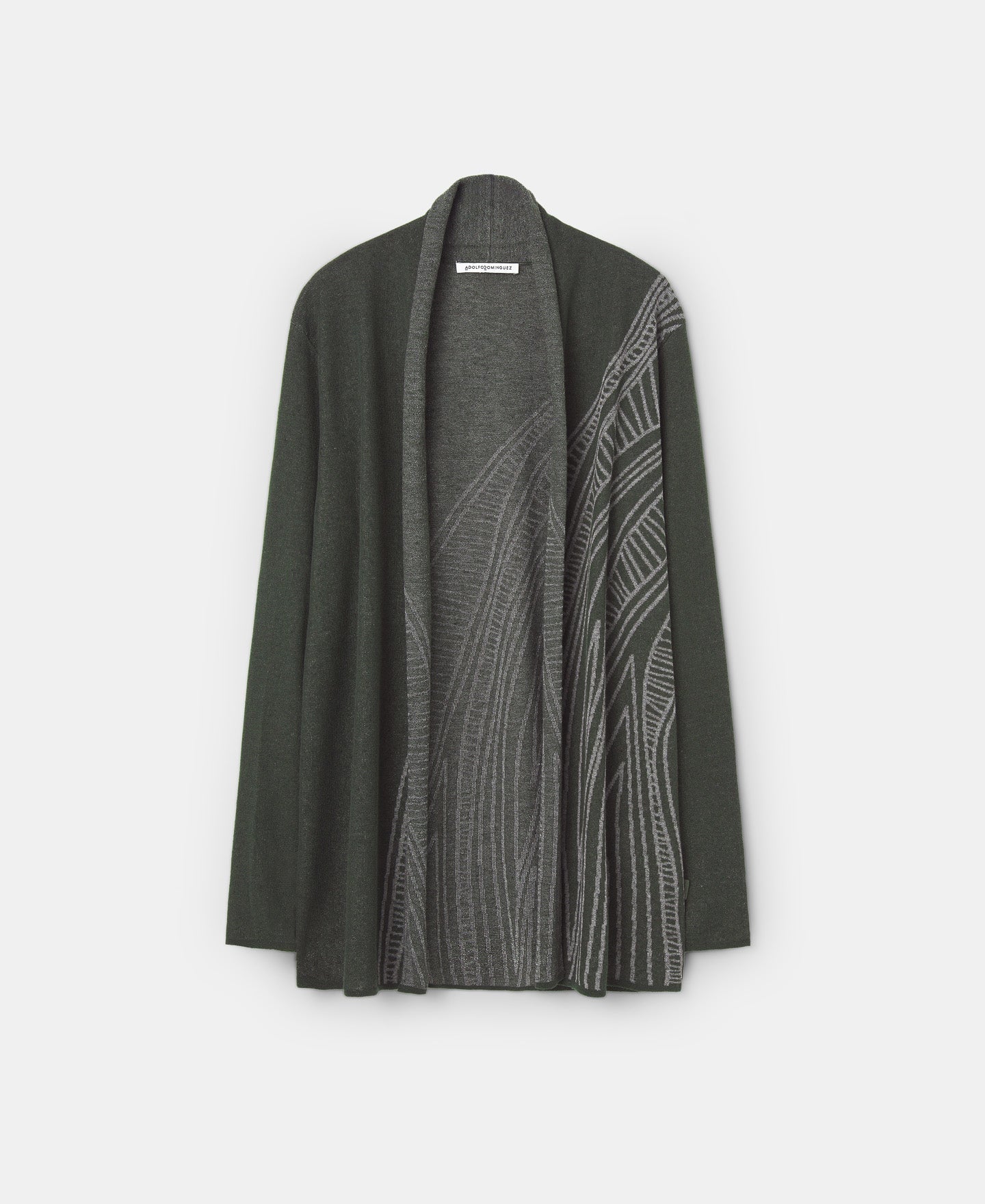 Green/Ecru Green Jacquard Knit Linen Jacket