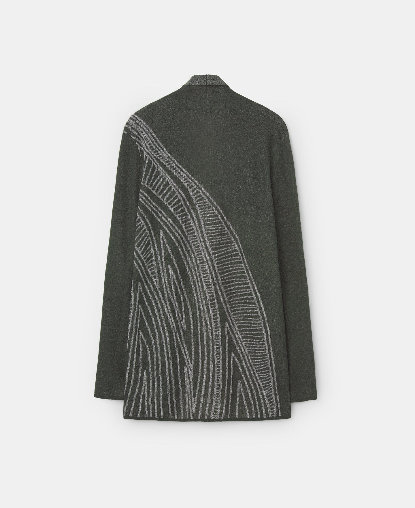 Green/Ecru Green Jacquard Knit Linen Jacket