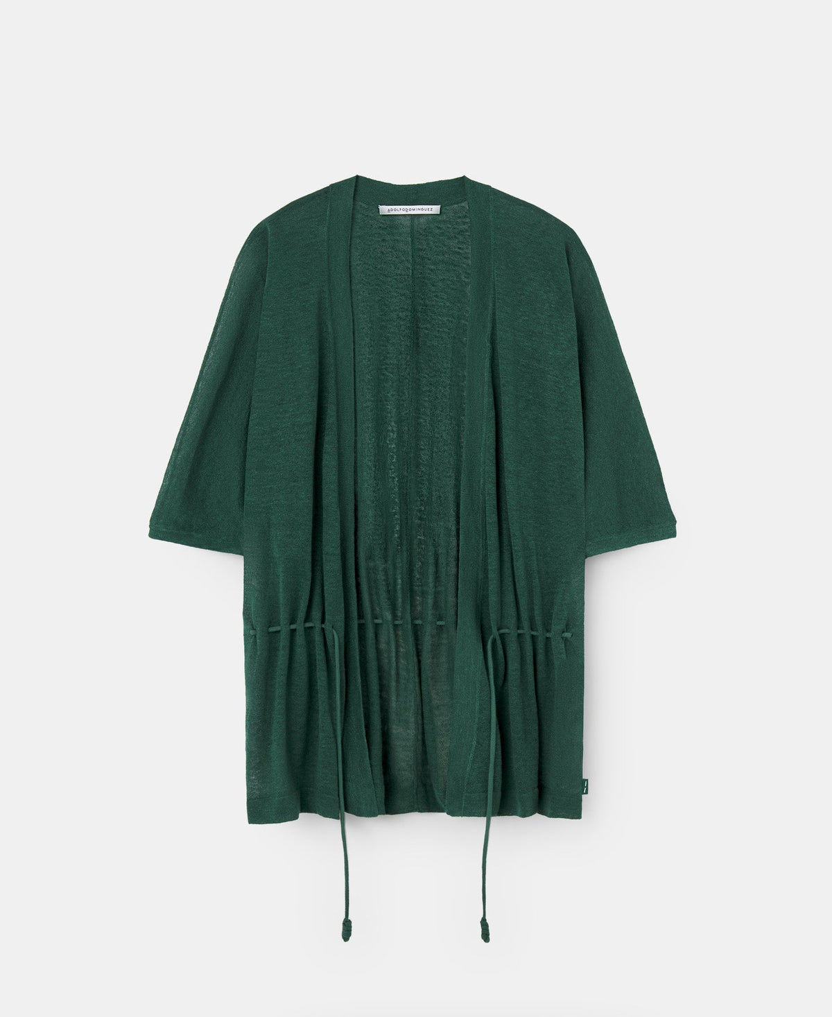 Green Linen Jacket With Ruffles