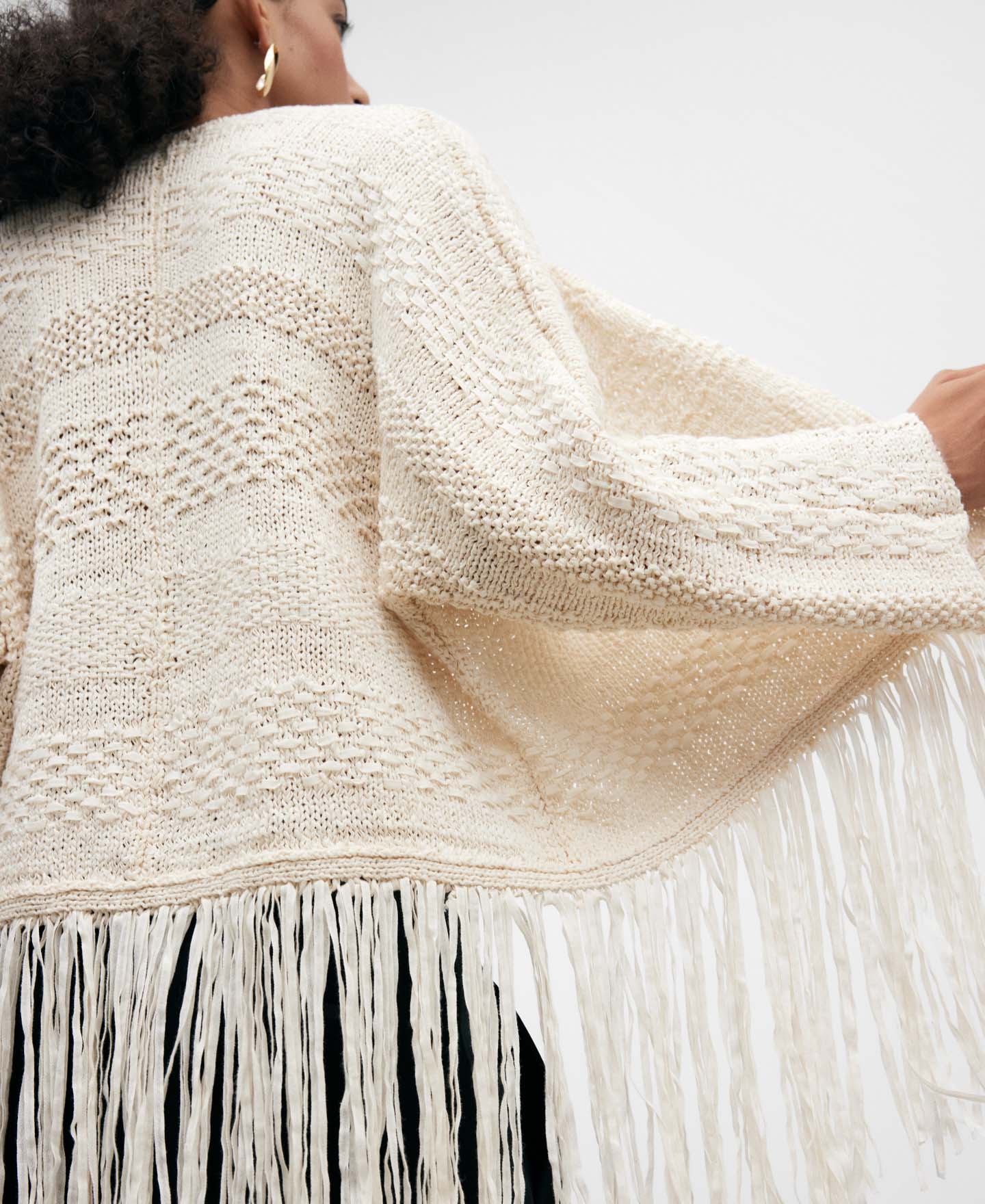 Knitted Fringed Edge Jacket
