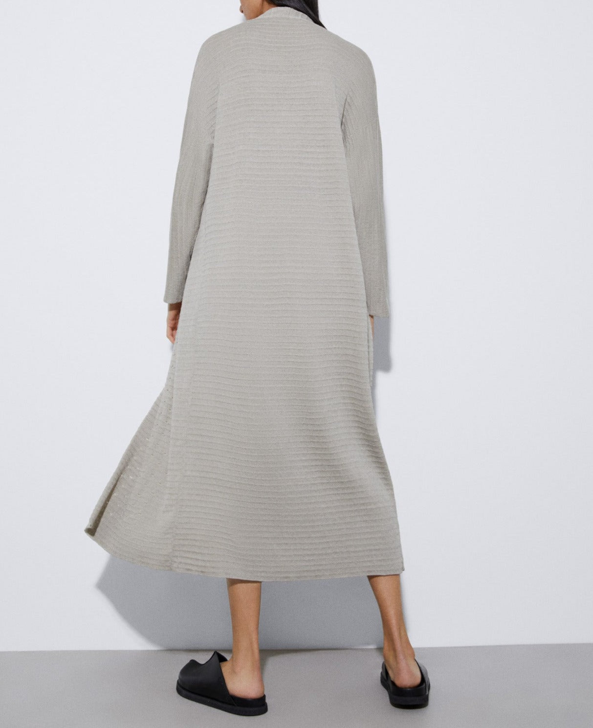 Sand Long Jacket With Openwork Detail