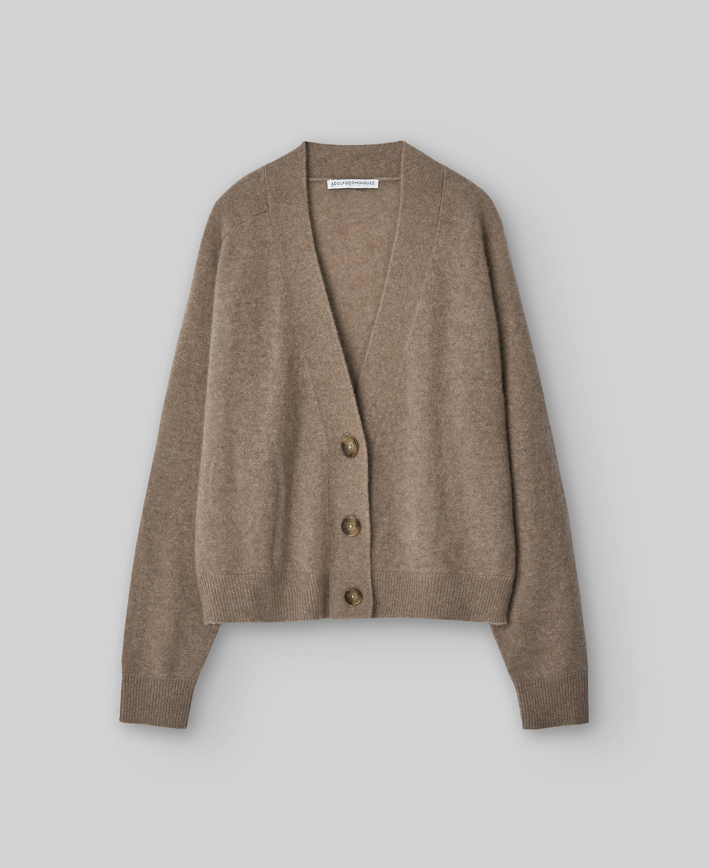 Short cashmere cardigan woman in taupe