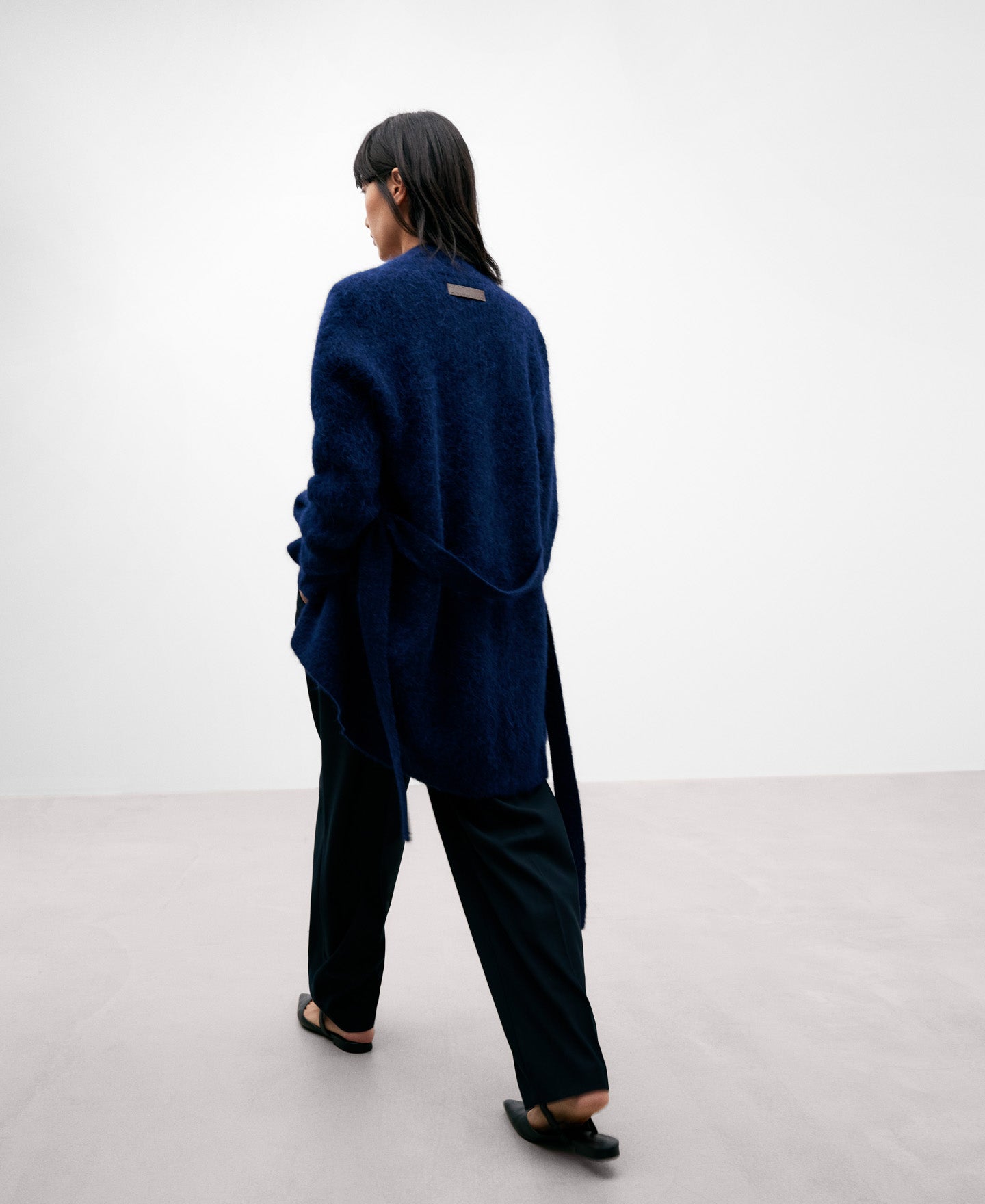 Long Knitted Jacket In Alpaca Fabric