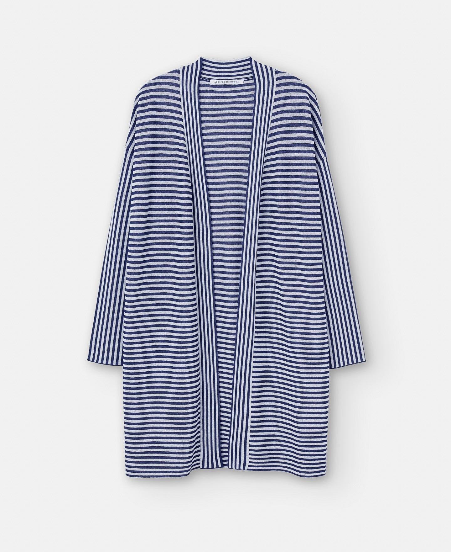 White/Blue Stripe Striped Kimono Jacket