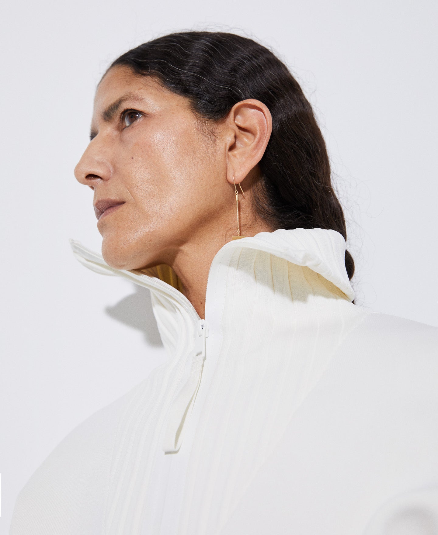 Ecru Viscose And Recycled Nylon Sweater
