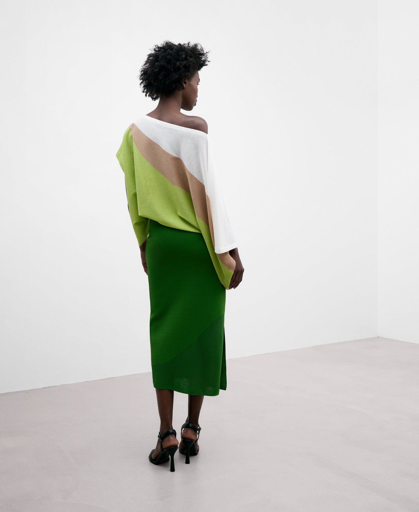 Square Intarsia Tricolour Sweater