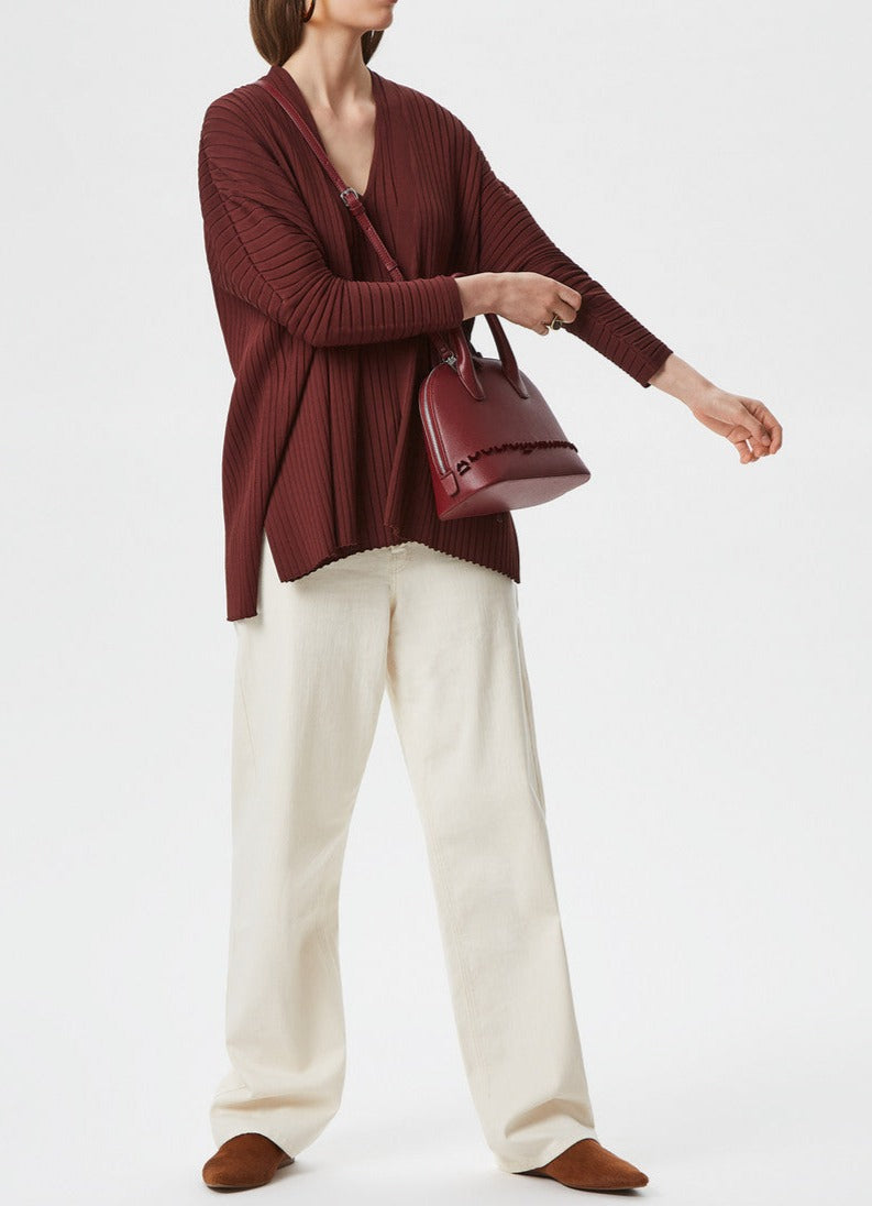 Light Brown Viscose Pleated Knit Sleeveless