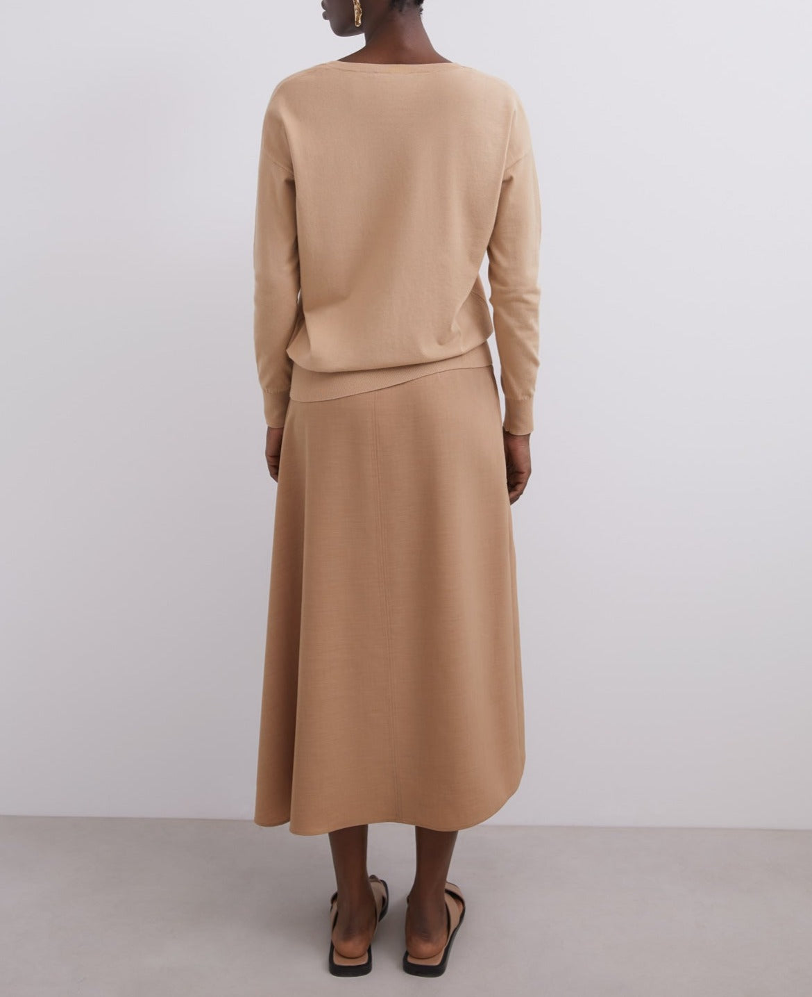 Camel Oval Neckline Sweater