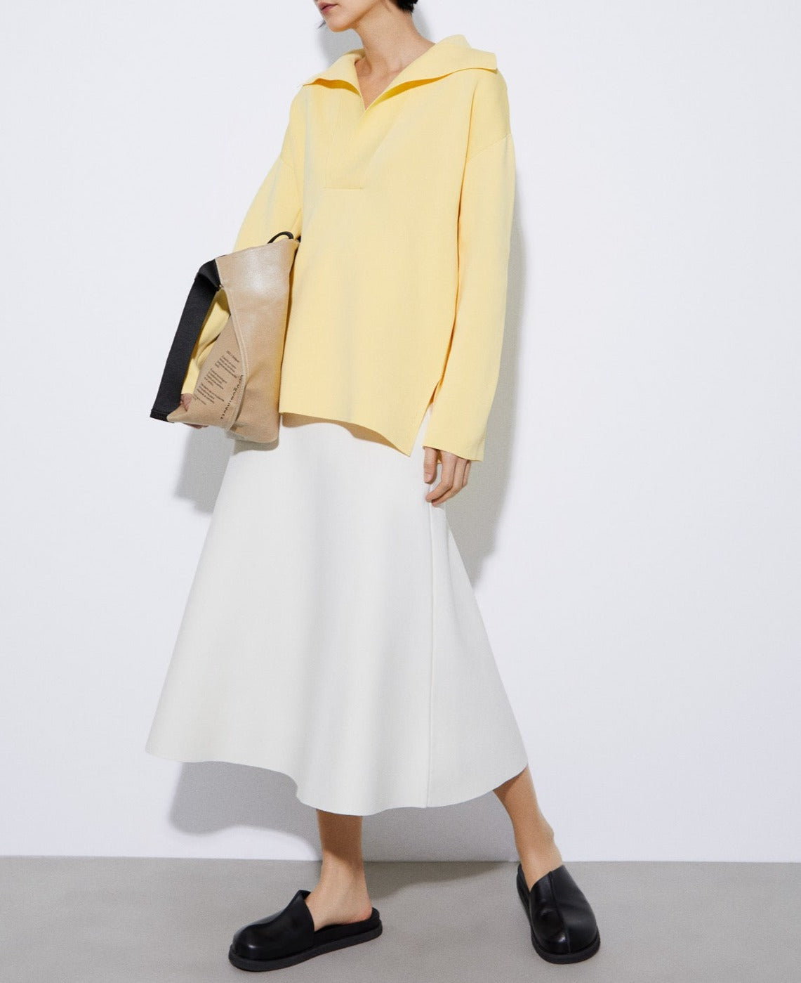 Yellow Nylon And Viscose Jersey Knitted Sweater