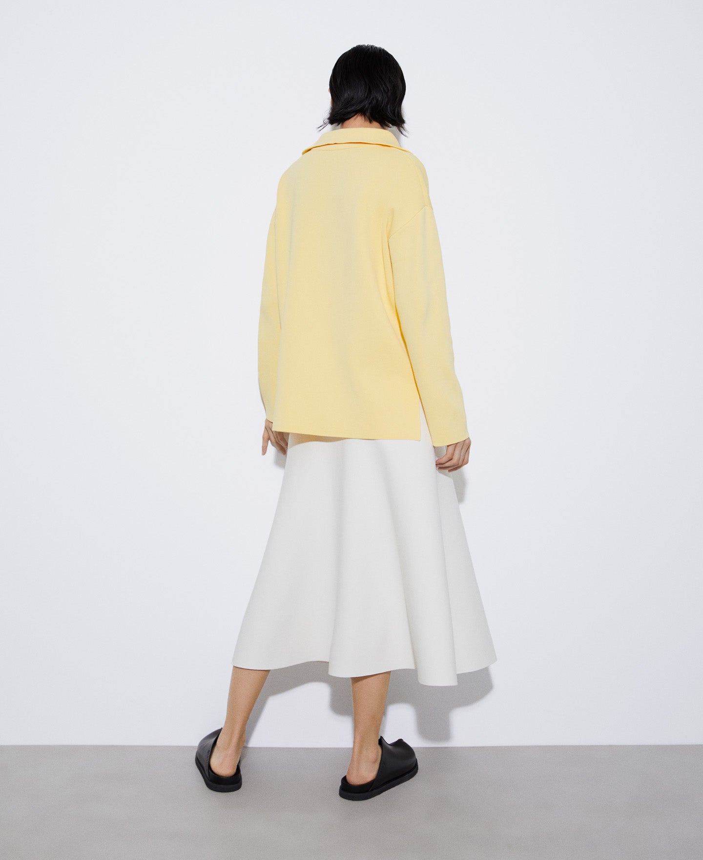 Yellow Nylon And Viscose Jersey Knitted Sweater