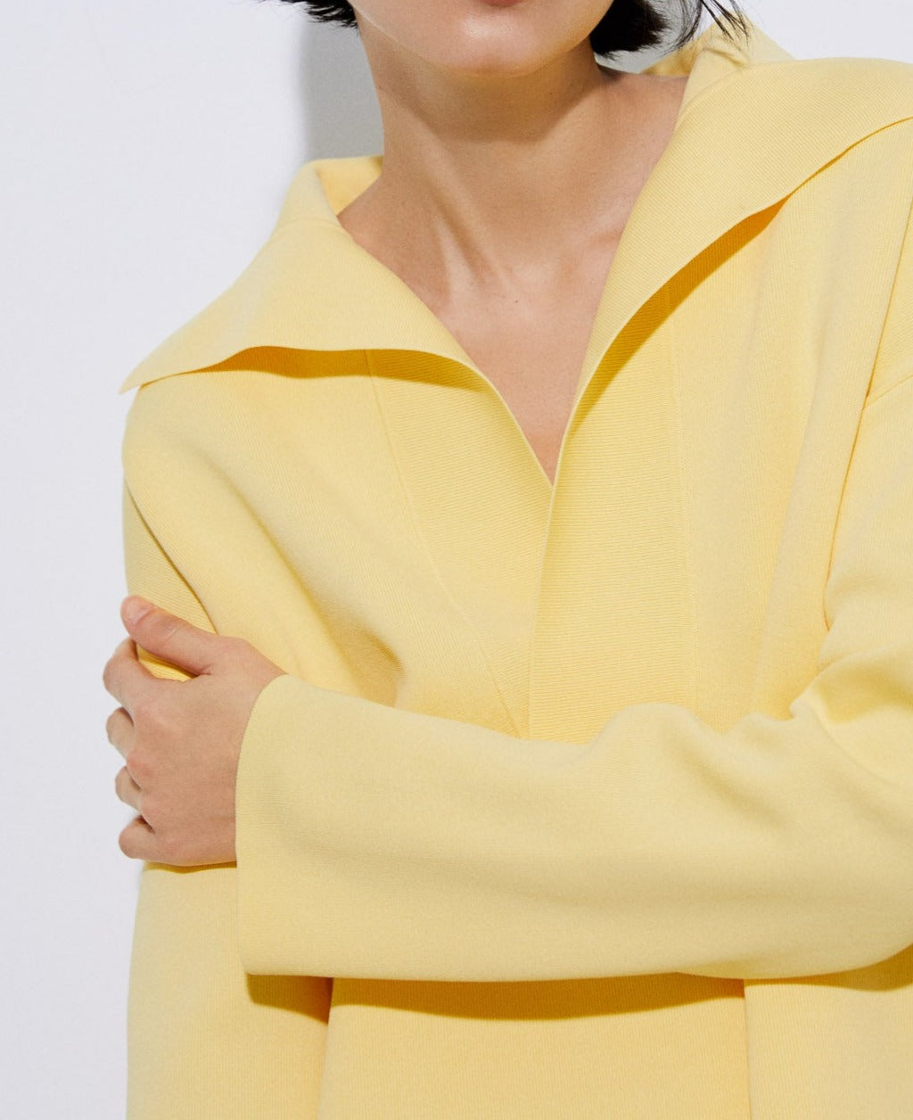 Yellow Nylon And Viscose Jersey Knitted Sweater
