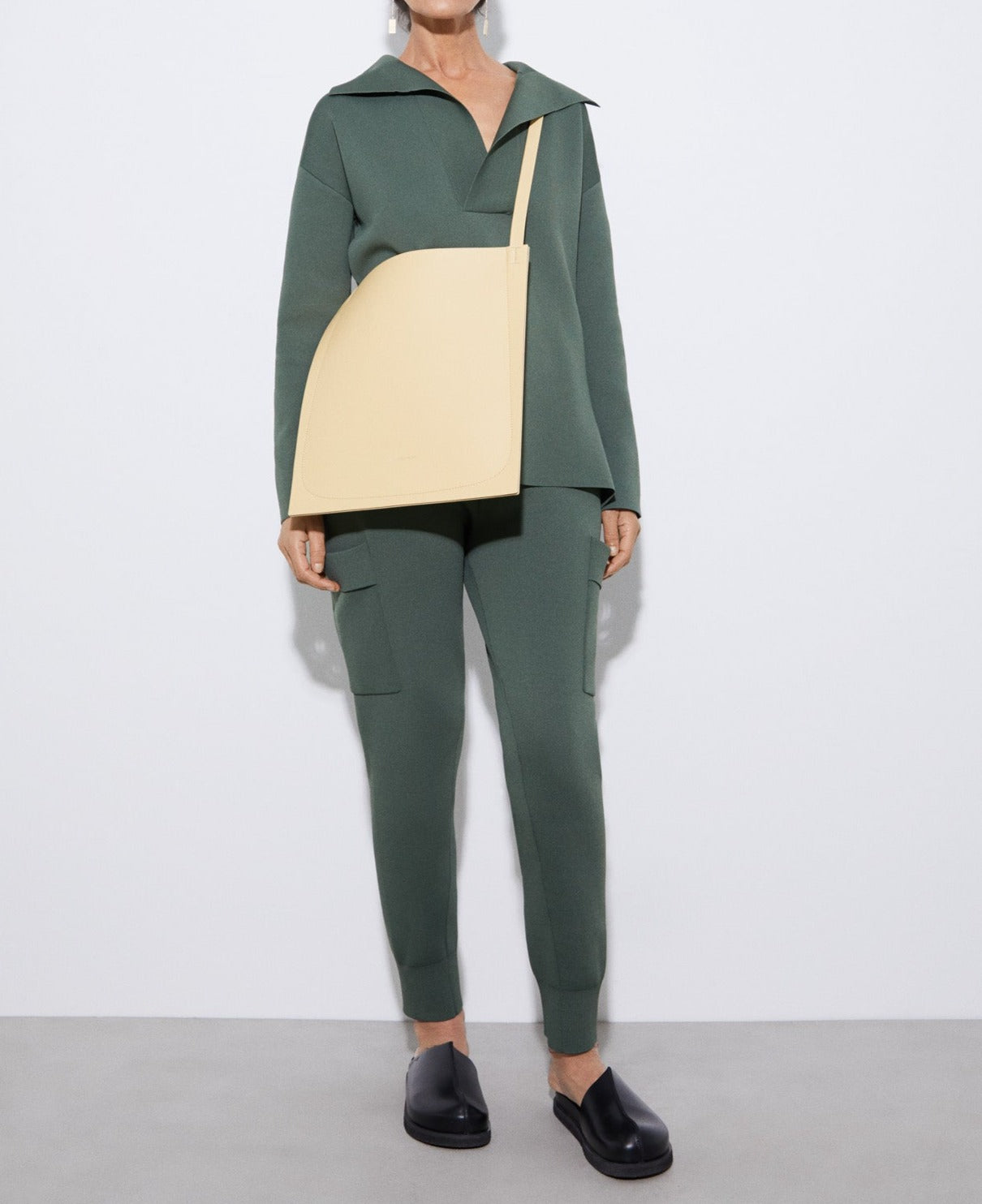 Green Nylon And Viscose Knitted Sweater