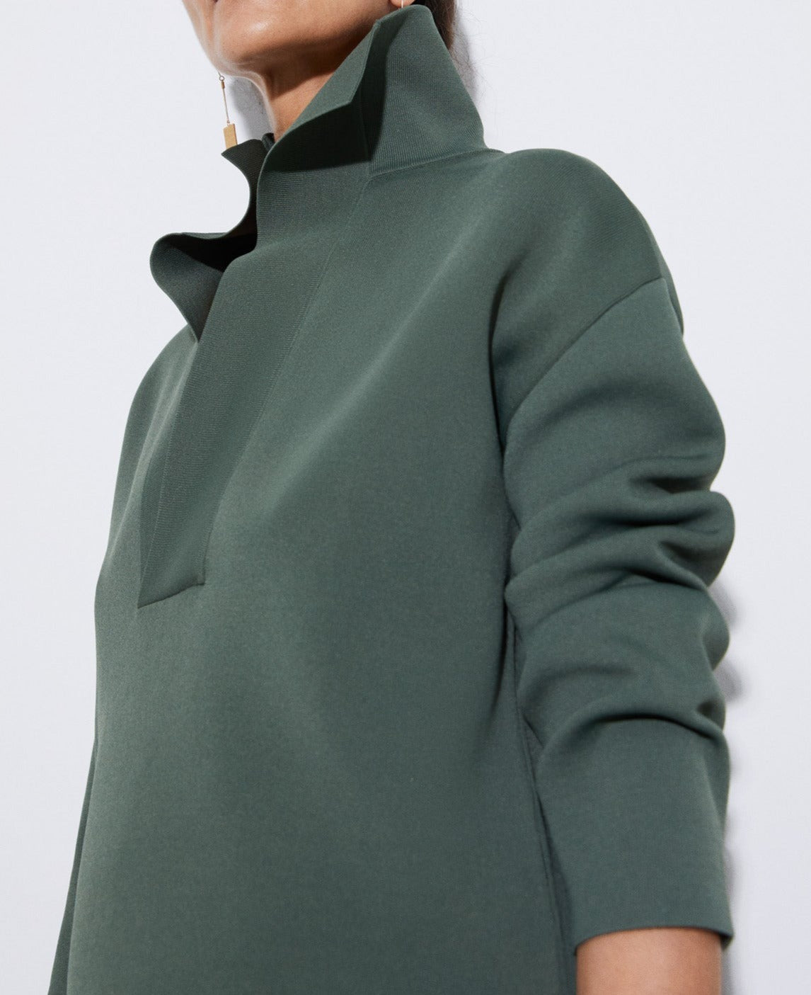 Green Nylon And Viscose Knitted Sweater